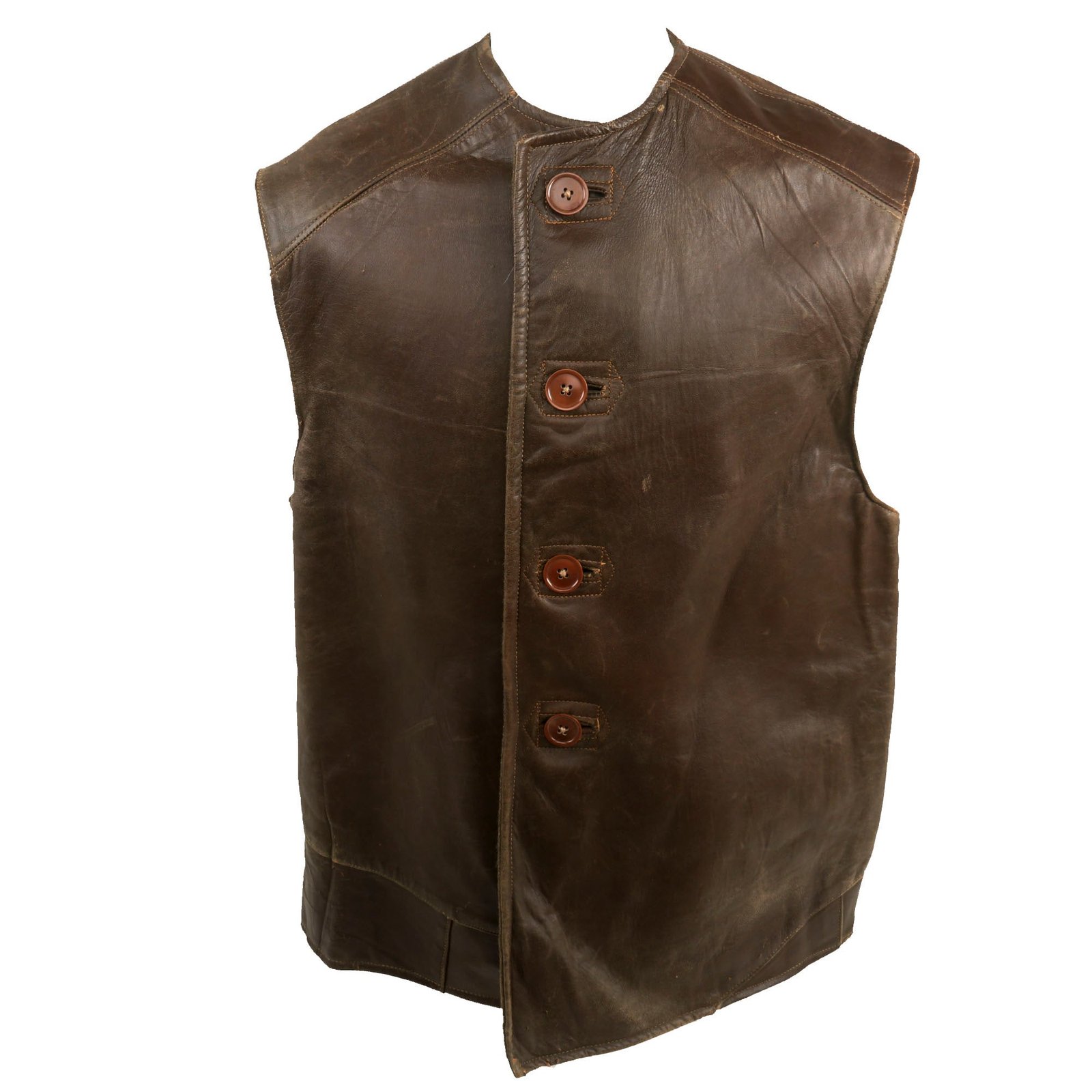 Buy Original British WWII Leather Machine Gunner Jerkin Vest - Dated 1944 | Original Firearms Antique For Sale