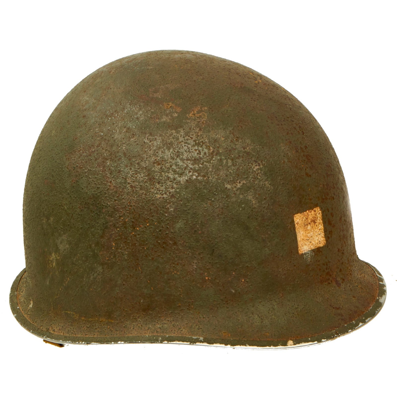 Buy Original U.S. WWII Early 1943 M1 McCord Front Seam Fixed Bale Helmet with Westinghouse Liner - USMC Marine Detachment Shipboard Markings | Original Firearms Antique For Sale