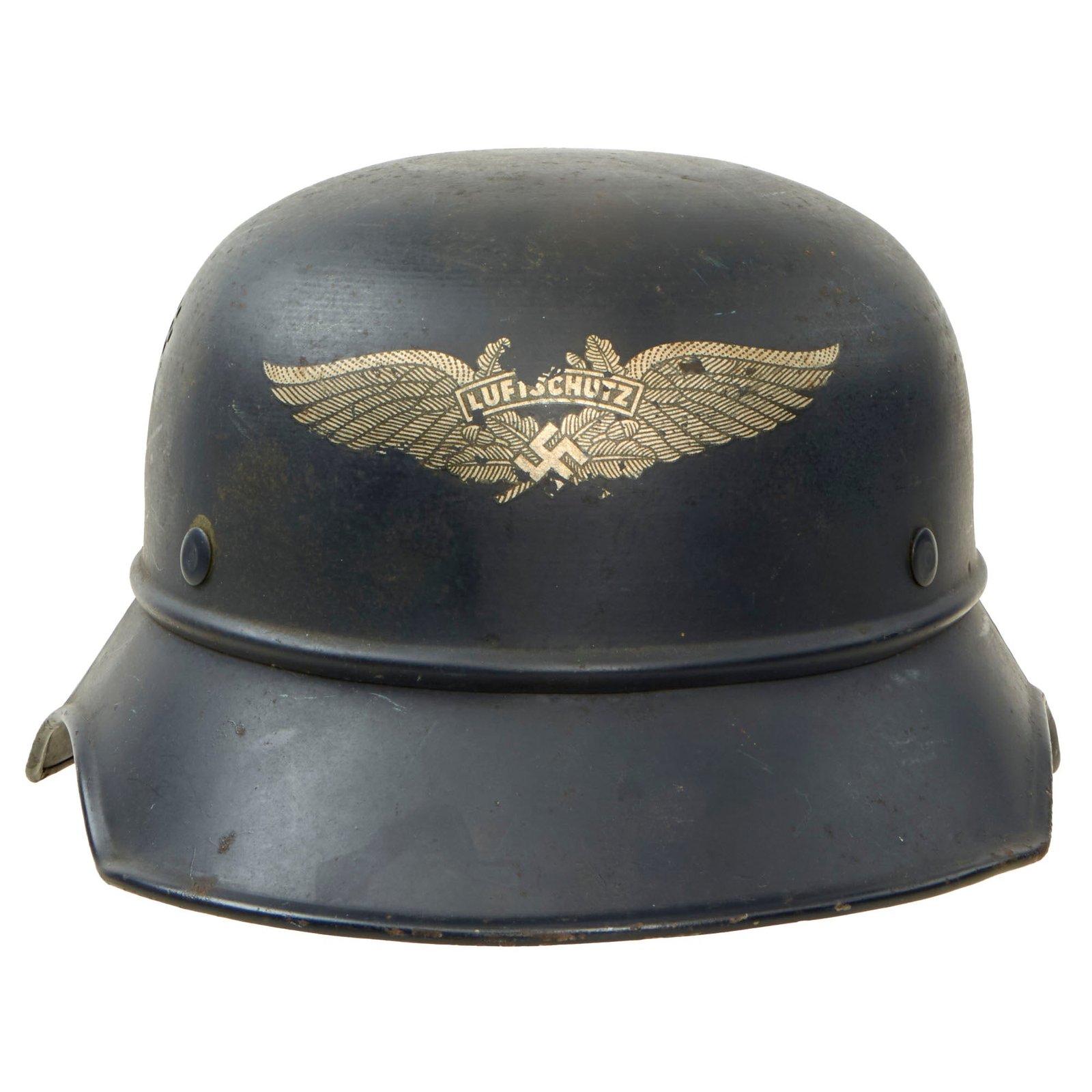 Buy Original German WWII M38 Luftschutz Beaded Gladiator Air Defense Helmet with 57cm Liner - dated 1938 | Original Firearms Antique For Sale