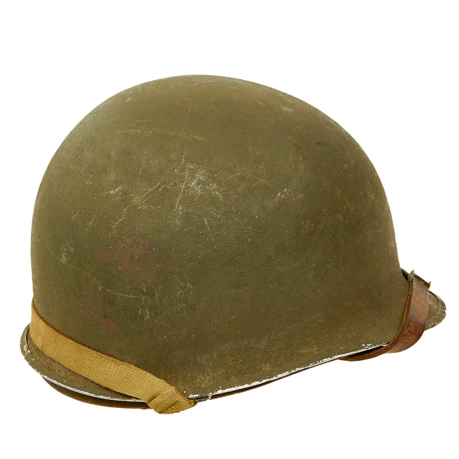 Buy Original U.S. WWII 1943 McCord M1 Front Seam Fixed Bale Helmet with Rare Paratrooper Helmet Liner by Firestone | Original Firearms Antique For Sale