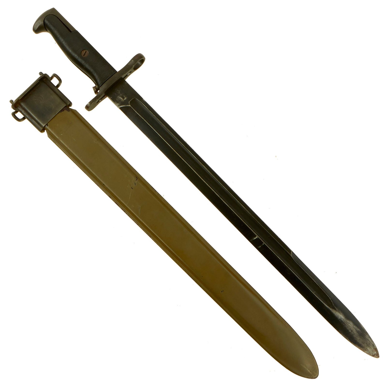Buy Original U.S. WWI & WWII M1905 Springfield Rifle Bayonet by S.A. with Rare Detroit Gasket M3 Scabbard - dated 1917 | Original Firearms Antique For Sale