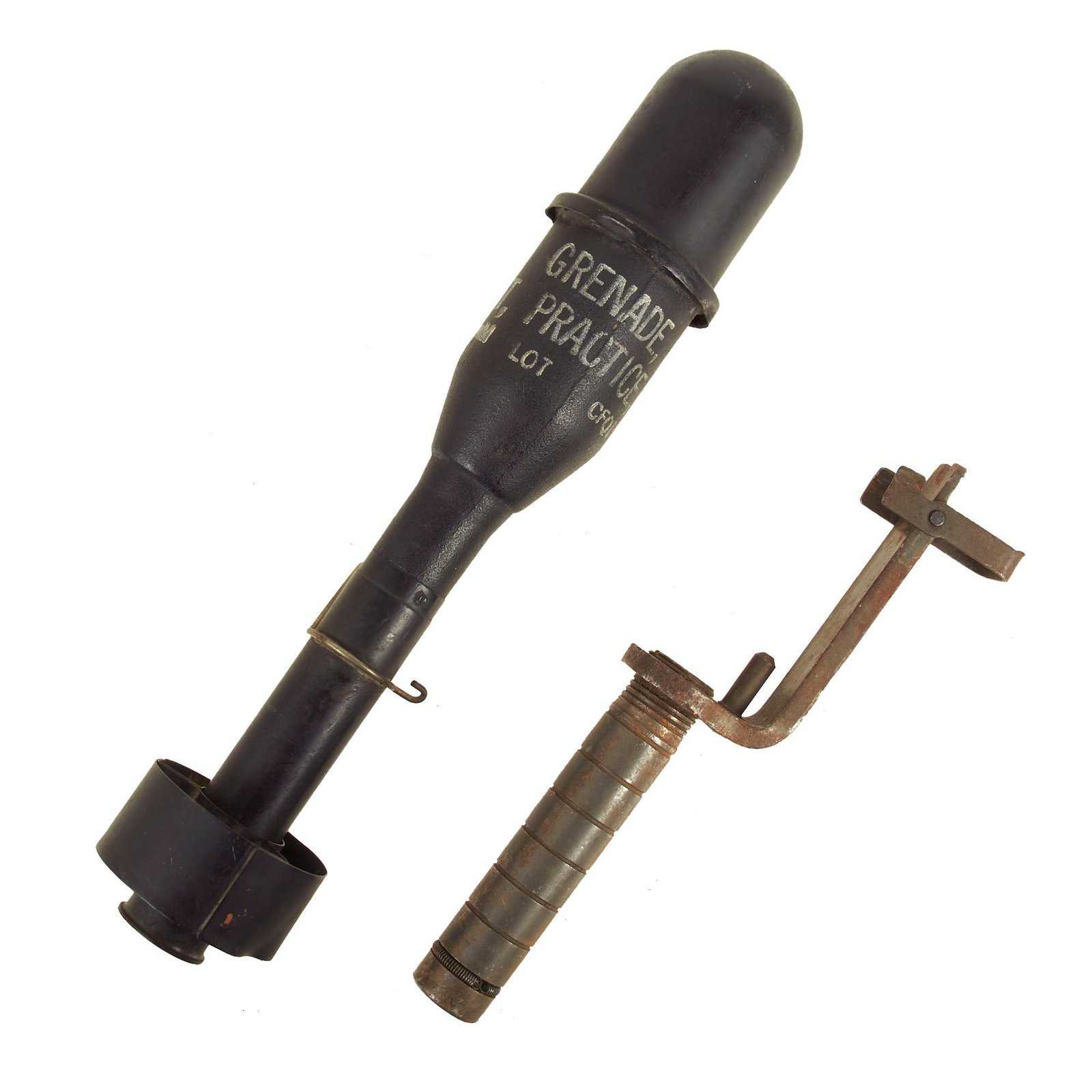 Buy Original U.S. WWII M7 Grenade Launcher for M1 Garand Rifle with Inert Korean War M11A4 Practice Grenade - 2 Items | Original Firearms Antique For Sale