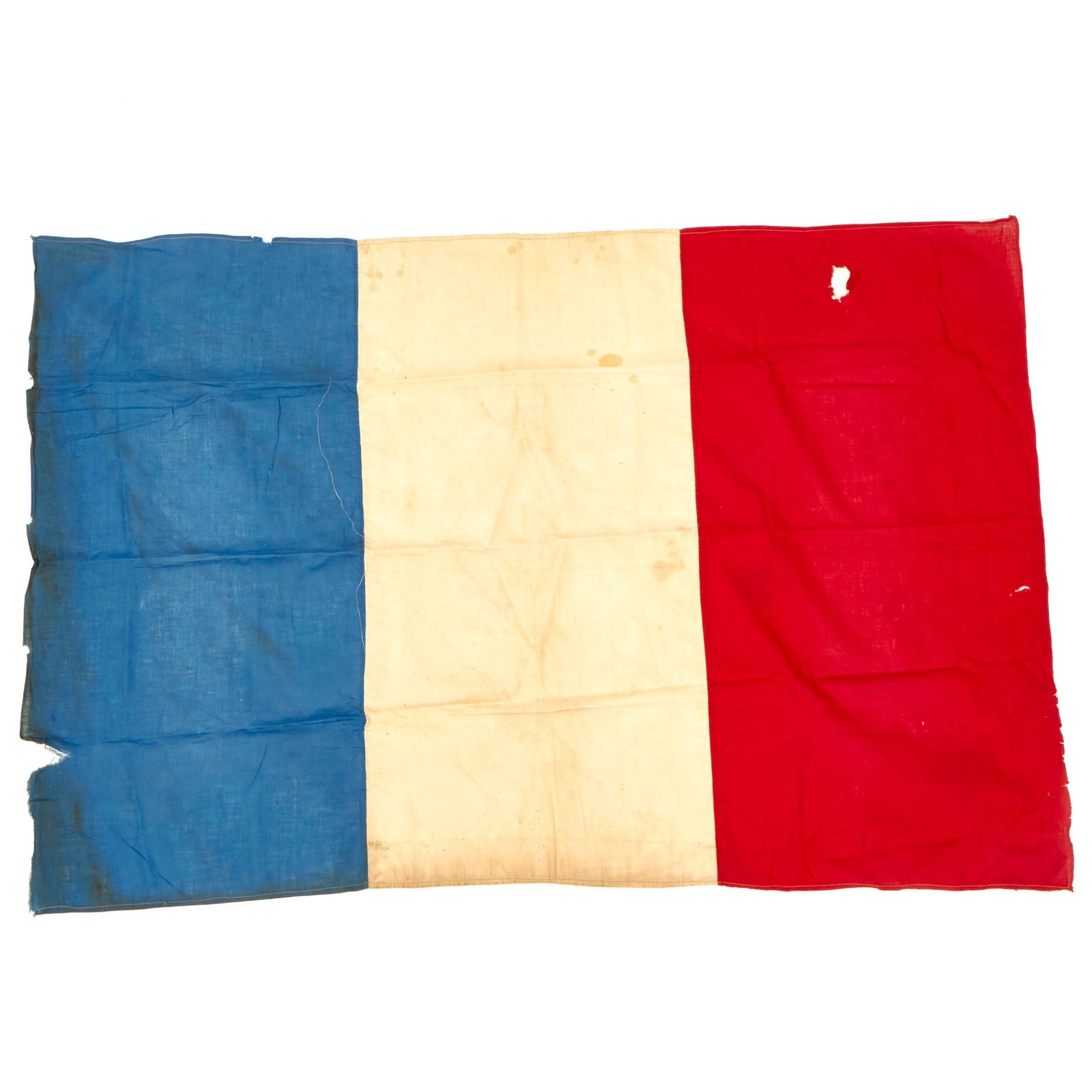 Buy Original French WWI / WWII Large Tricolor National Flag - 48” x 31” | Original Firearms Antique For Sale
