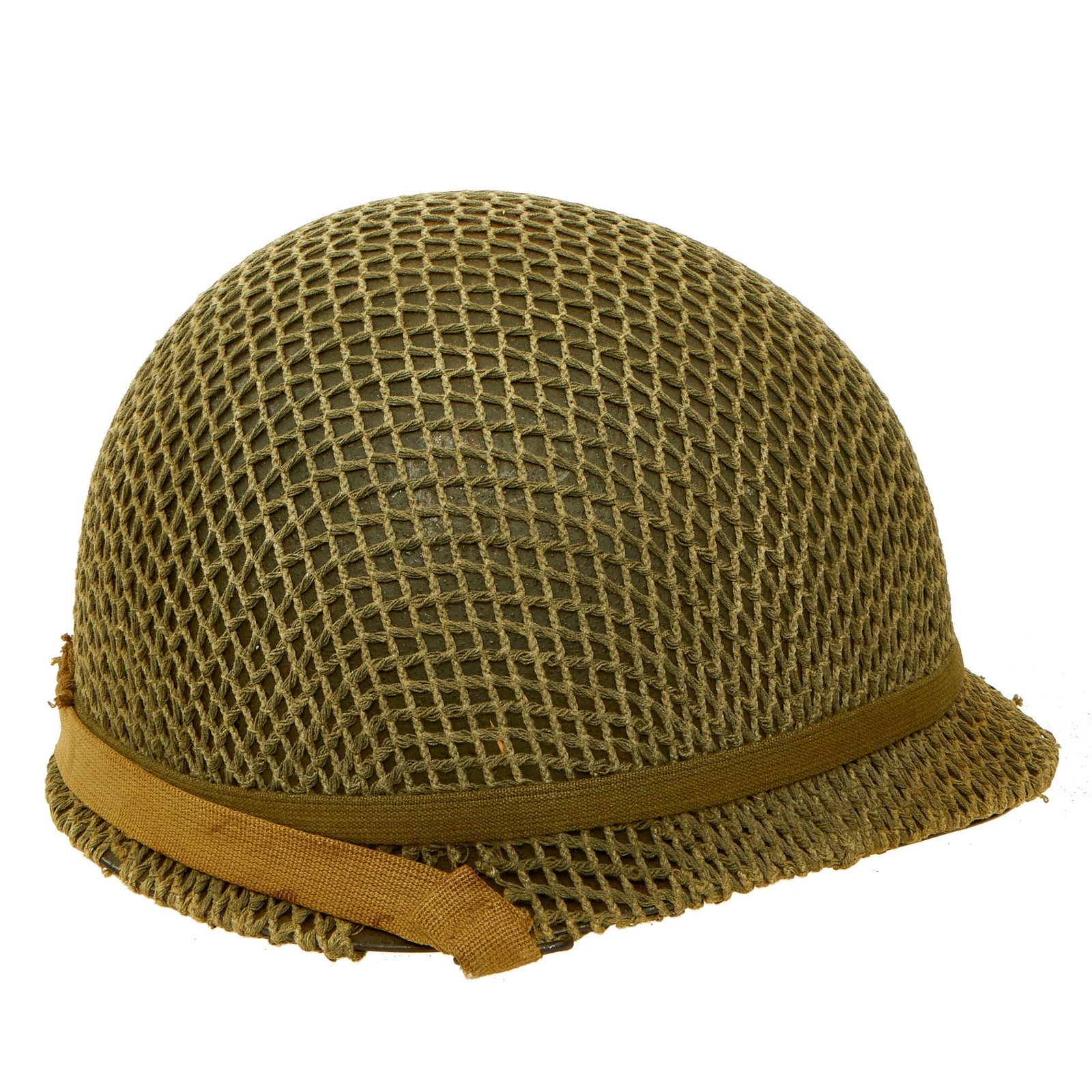 Buy Original U.S. WWII 1945 M1 McCord Rear Seam Swivel Bale Helmet with M44 Net and Westinghouse Liner | Original Firearms Antique For Sale
