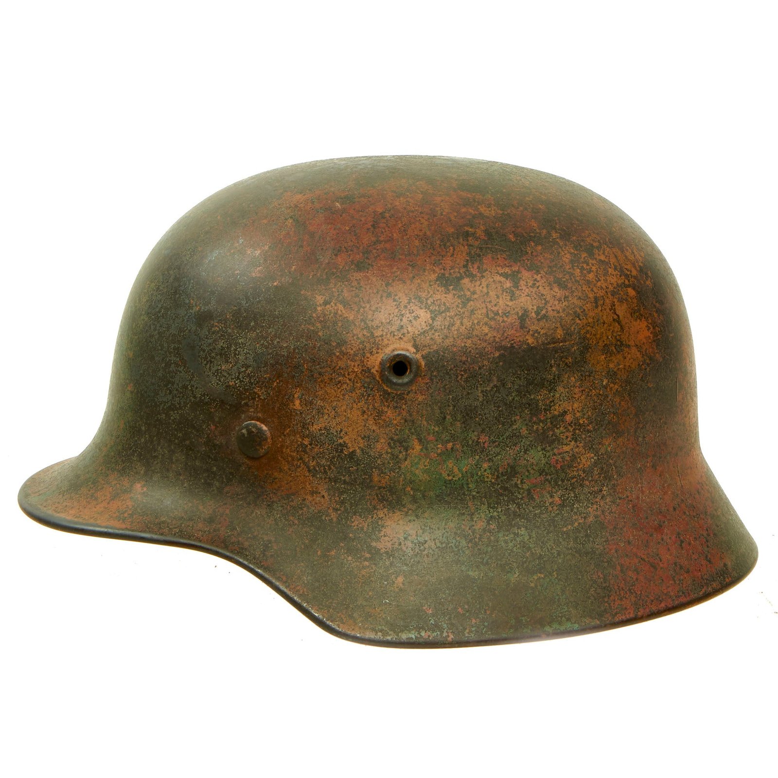 Buy Original German WWII Army Heer M40 No Decal "Normandy" Camouflage Steel Helmet with Damaged 56cm Liner - marked Q64 | Original Firearms Antique For Sale