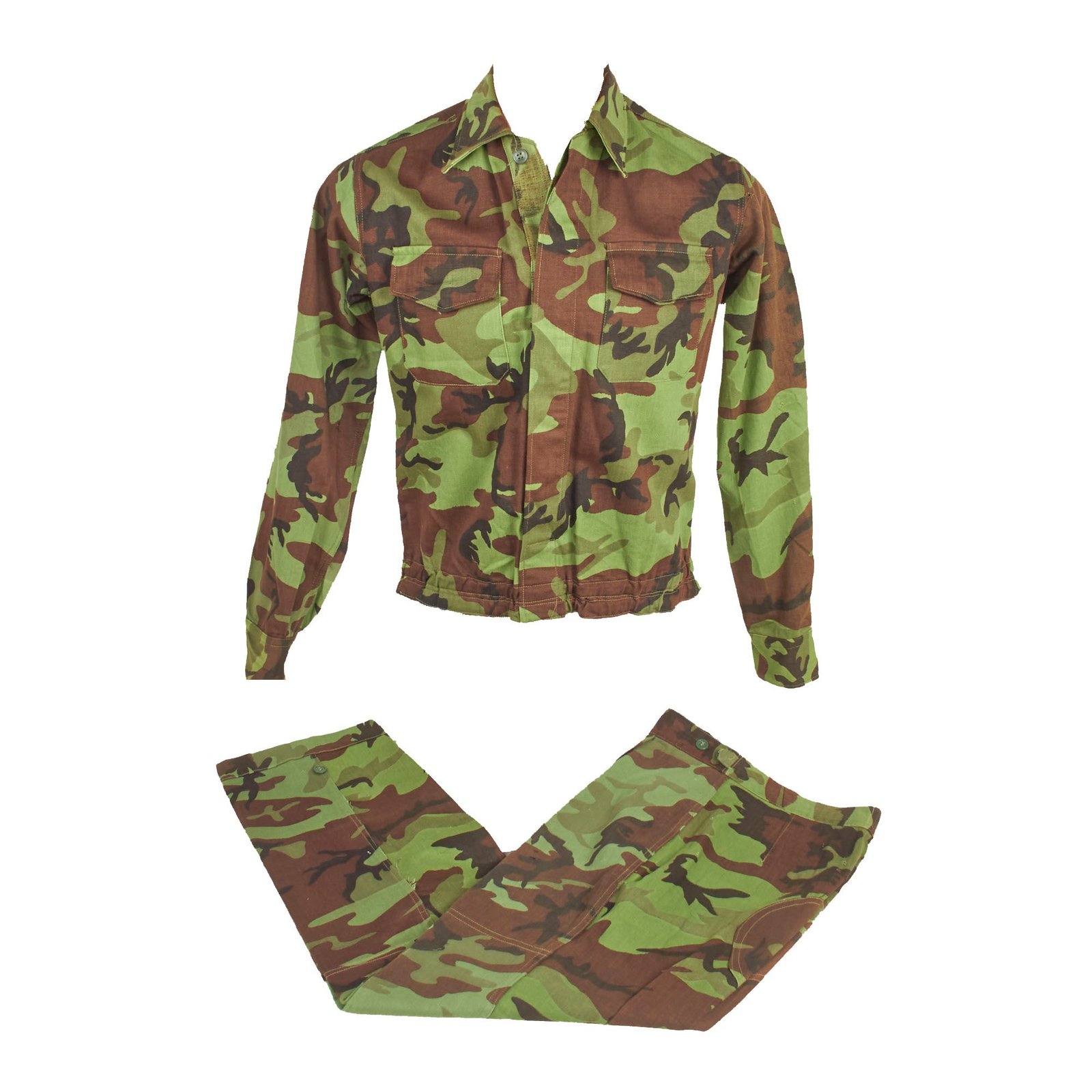 Buy Original ARVN Vietnam War Southern Vietnamese Army of the Republic of Vietnam Airborne Division Paratroopers “Airborne Leaf” Pattern ERDL Unifom Set | Original Firearms Antique For Sale