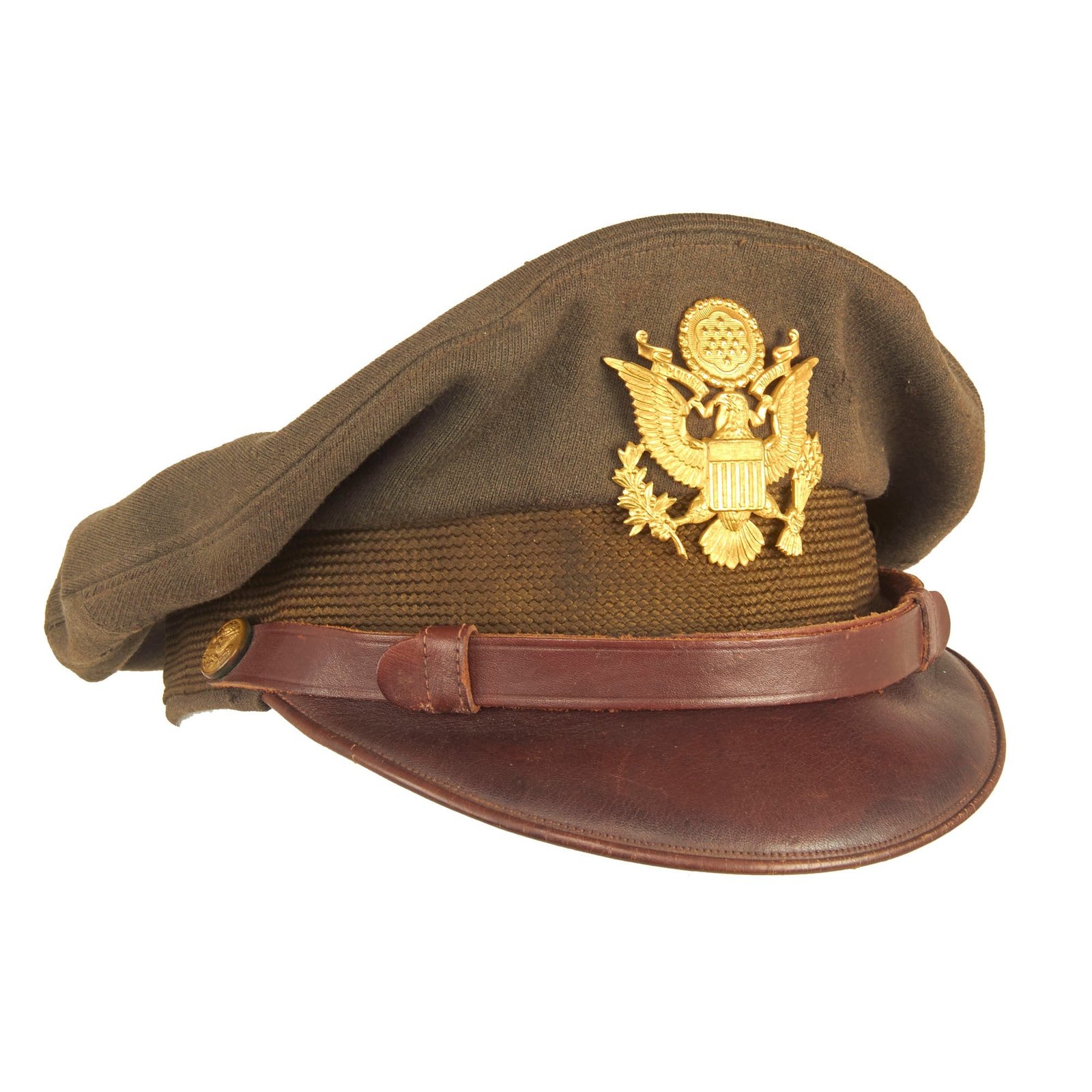Buy Original U.S. WWII Named USAAF Officer Winter Crush Visor Cap - FLIGHTER by BANCROFT | Original Firearms Antique For Sale