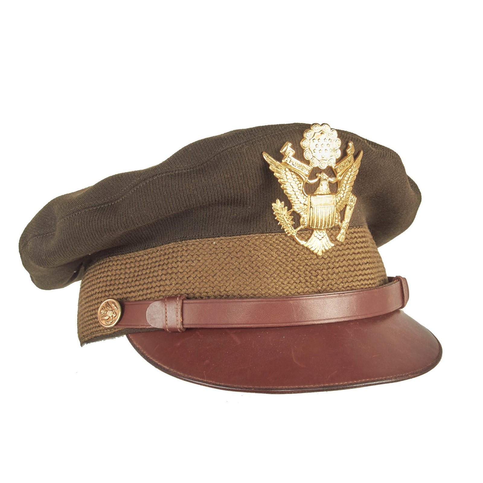 Buy Original U.S. WWII US Army Officer’s Winter Service Crusher Cap by Luxenberg Of New York | Original Firearms Antique For Sale