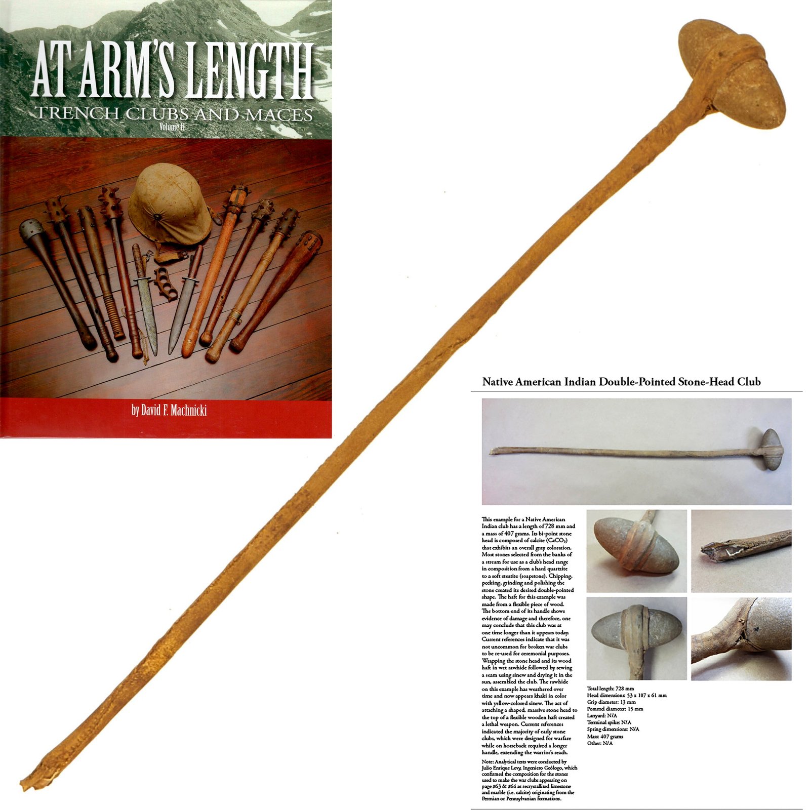 Buy Original 19th Century Native American Plains Indian (Likey Sioux) War Club - Featured in Book At Arm's Length Page 64 | Original Firearms Antique For Sale