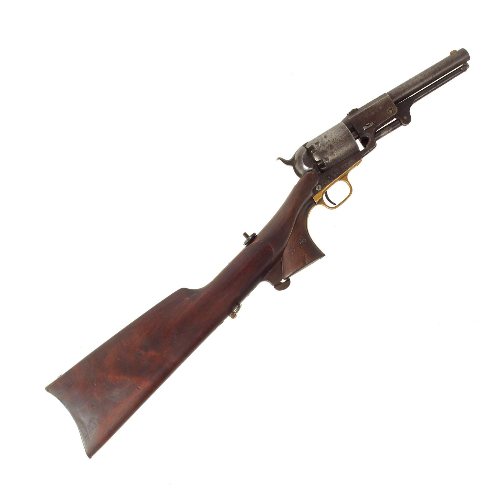 Buy Original U.S. Civil War Era Colt Model 1848 3rd Model Dragoon .44cal Percussion Army Revolver made in 1858 with Shoulder Stock  - Matching Serial 16873 | Original Firearms Antique For Sale