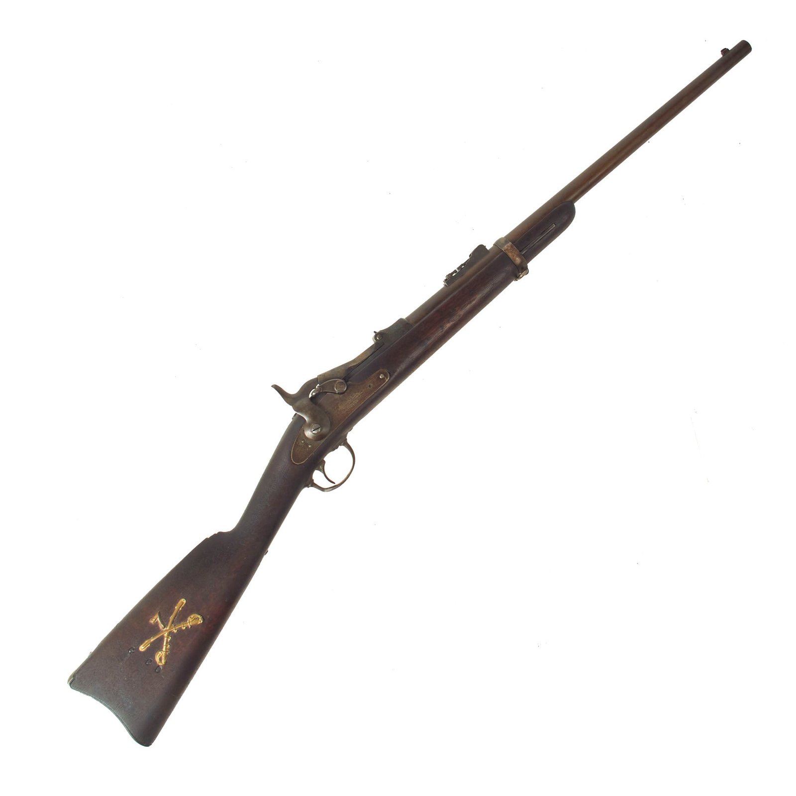 Buy Original U.S. Early Springfield Trapdoor Model 1873 Saddle Ring Carbine with "Long Wrist" serial 25007 - made in 1874 | Original Firearms Antique For Sale
