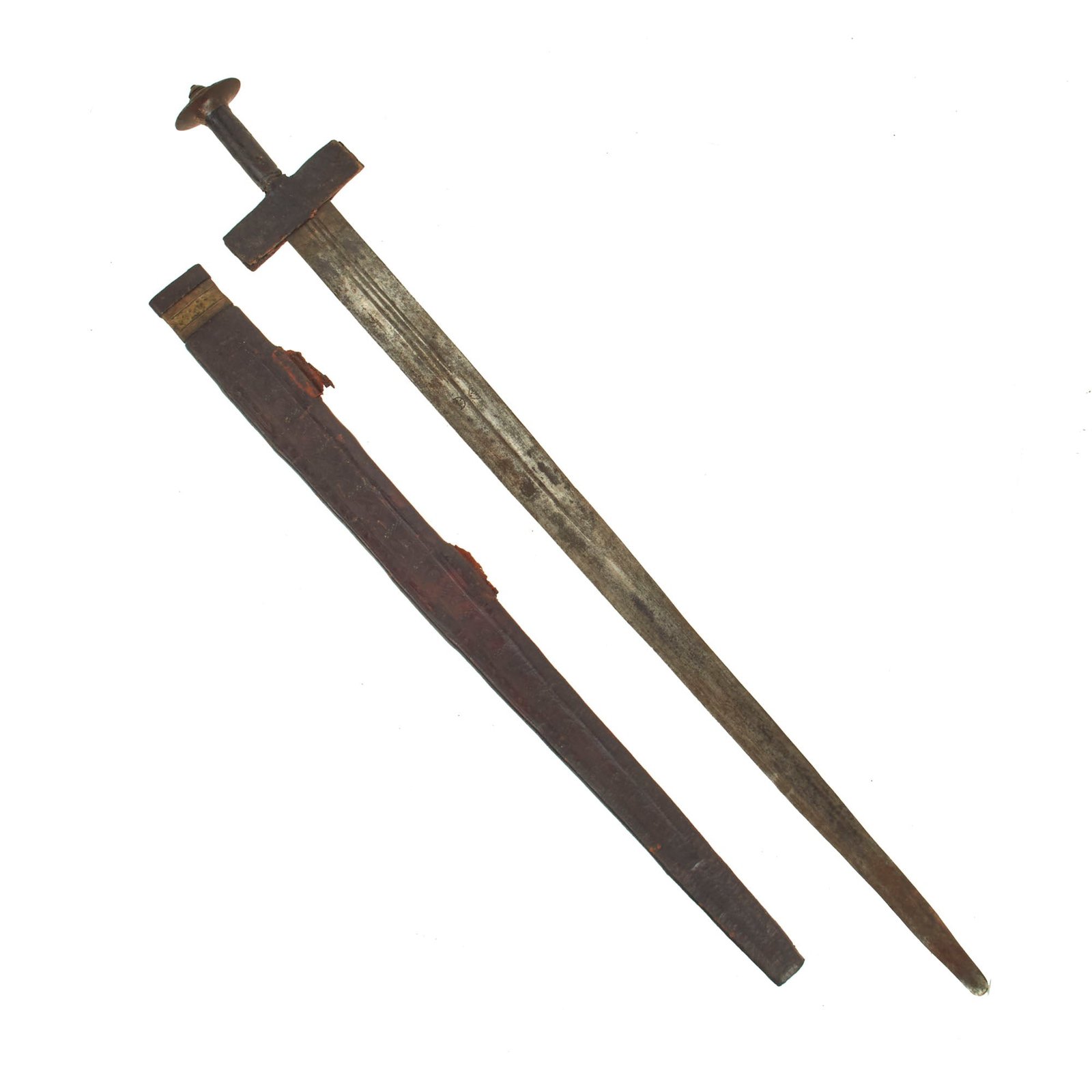 Buy Original 1880 North African Mahdi Broadsword Kaskara or Takooba With Scabbard | Original Firearms Antique For Sale