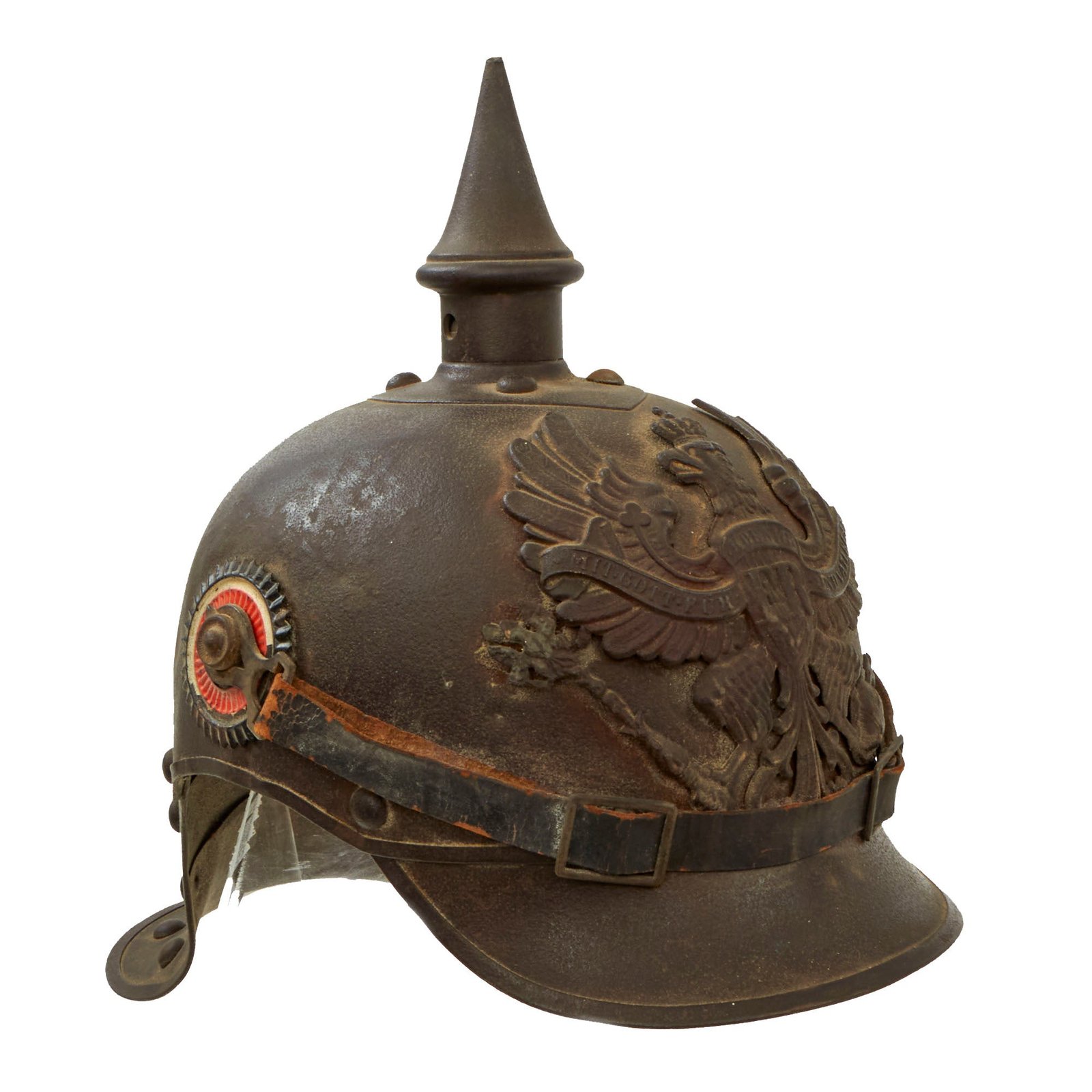 Buy Original Imperial German WWI Untouched Prussian M1915 Line Kürassier Lobster Tail Pickelhaube Helmet by C.E. Juncker - Dated 1916 | Original Firearms Antique For Sale