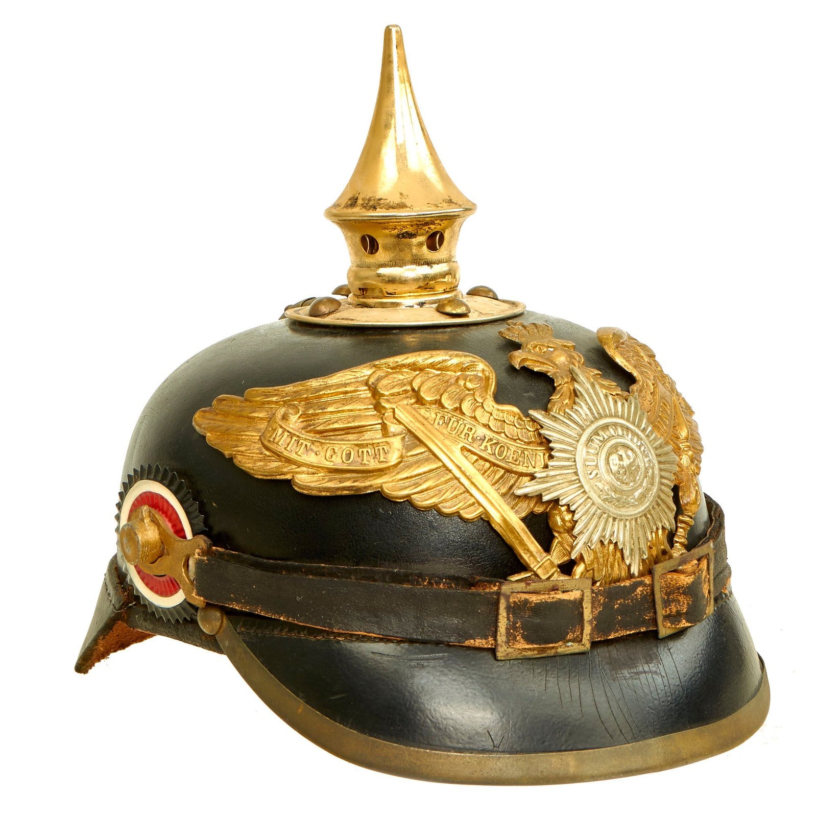 Buy Original German Prussian Transitional M1915 Garde Infantry EM-NCO Pickelhaube Helmet - Dated 1915 | Original Firearms Antique For Sale