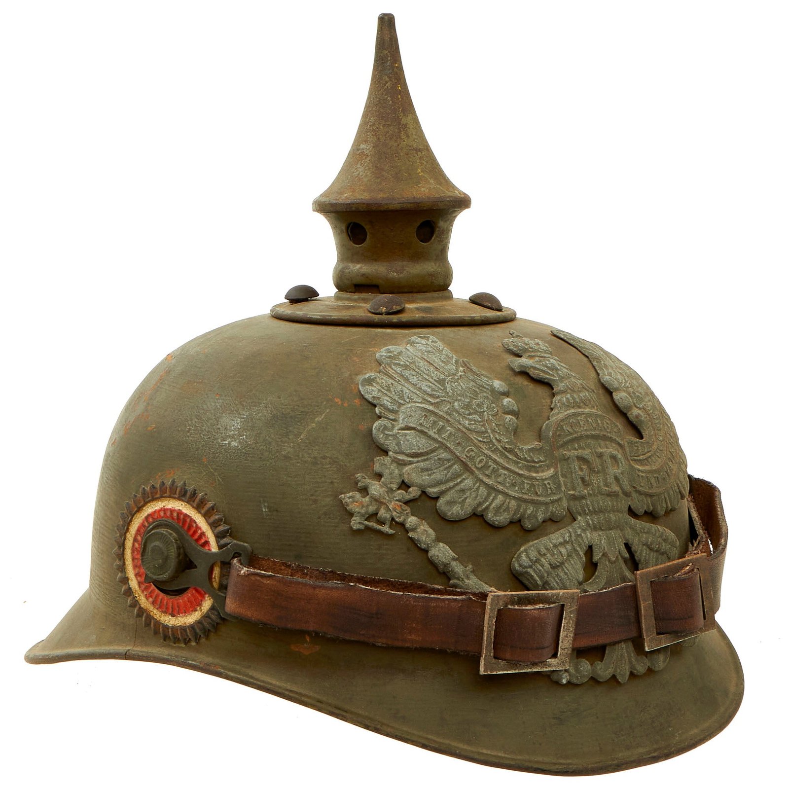 Buy Original Imperial German WWI Prussian Ersatz Stahlblech Steel Pickelhaube by VII Armee-Korps Repair Depot | Original Firearms Antique For Sale