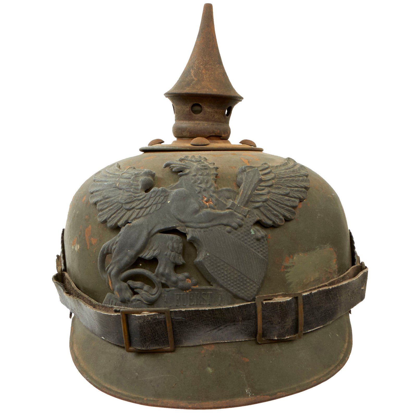 Buy Original Imperial German WWI Grand Duchy of Baden Ersatz Stahlblech Steel M-1915 Pickelhaube | Original Firearms Antique For Sale