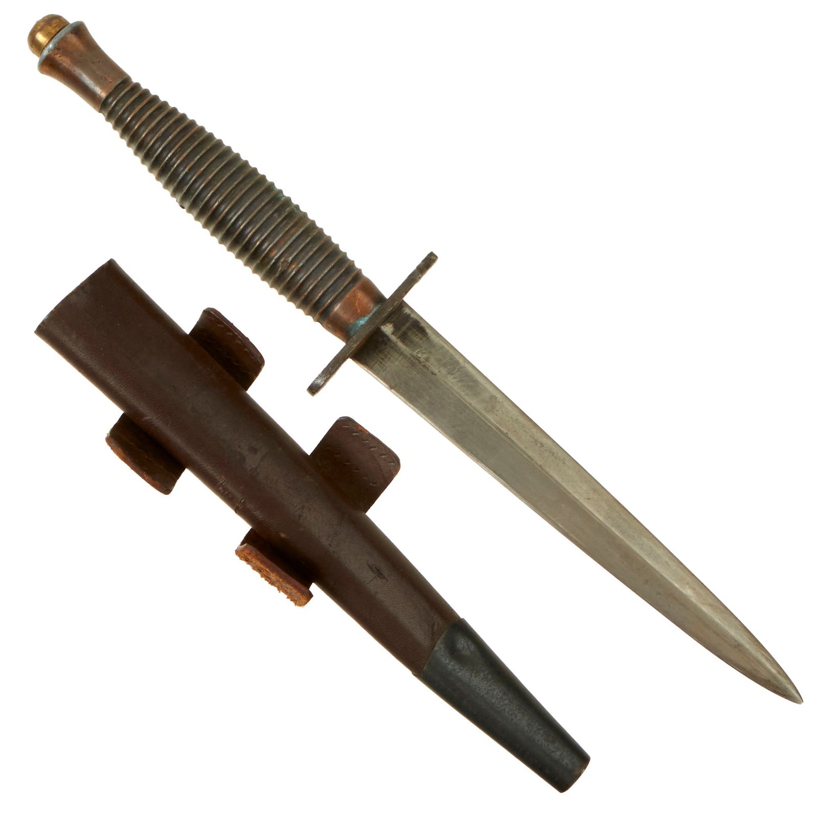Buy Original British WWII “Non Import Marked” 3rd Pattern Fairbairn Sykes Fighting Knife with Scabbard | Original Firearms Antique For Sale