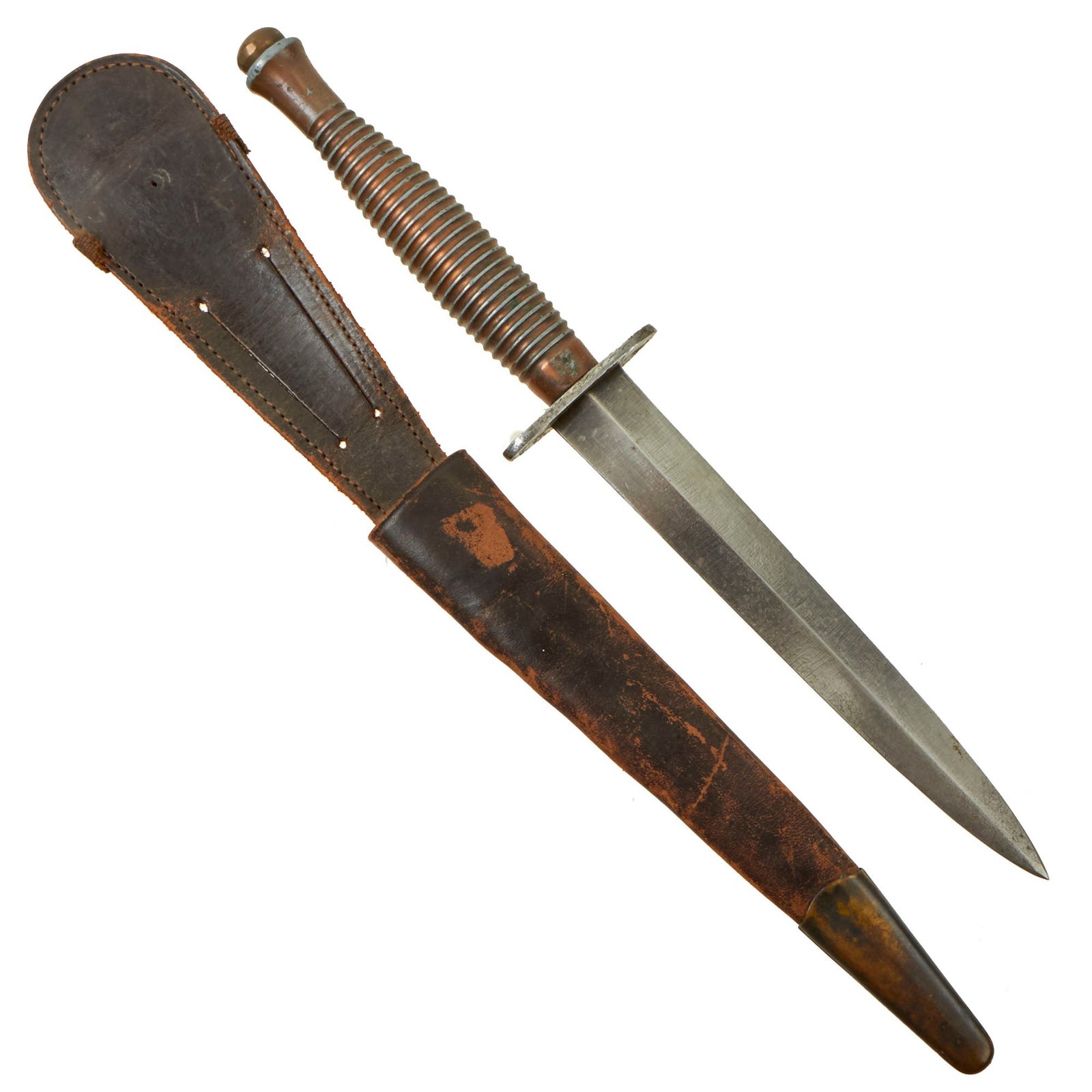 Buy Original British WWII “Non Import Marked” 3rd Pattern Fairbairn Sykes Fighting Knife with Scabbard | Original Firearms Antique For Sale