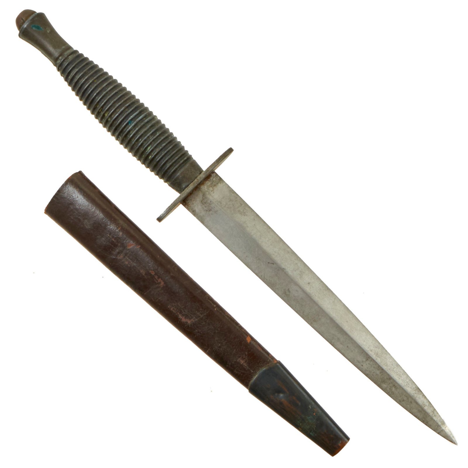 Buy Original British WWII “Non Import Marked” 3rd Pattern Fairbairn Sykes Fighting Knife with Scabbard | Original Firearms Antique For Sale