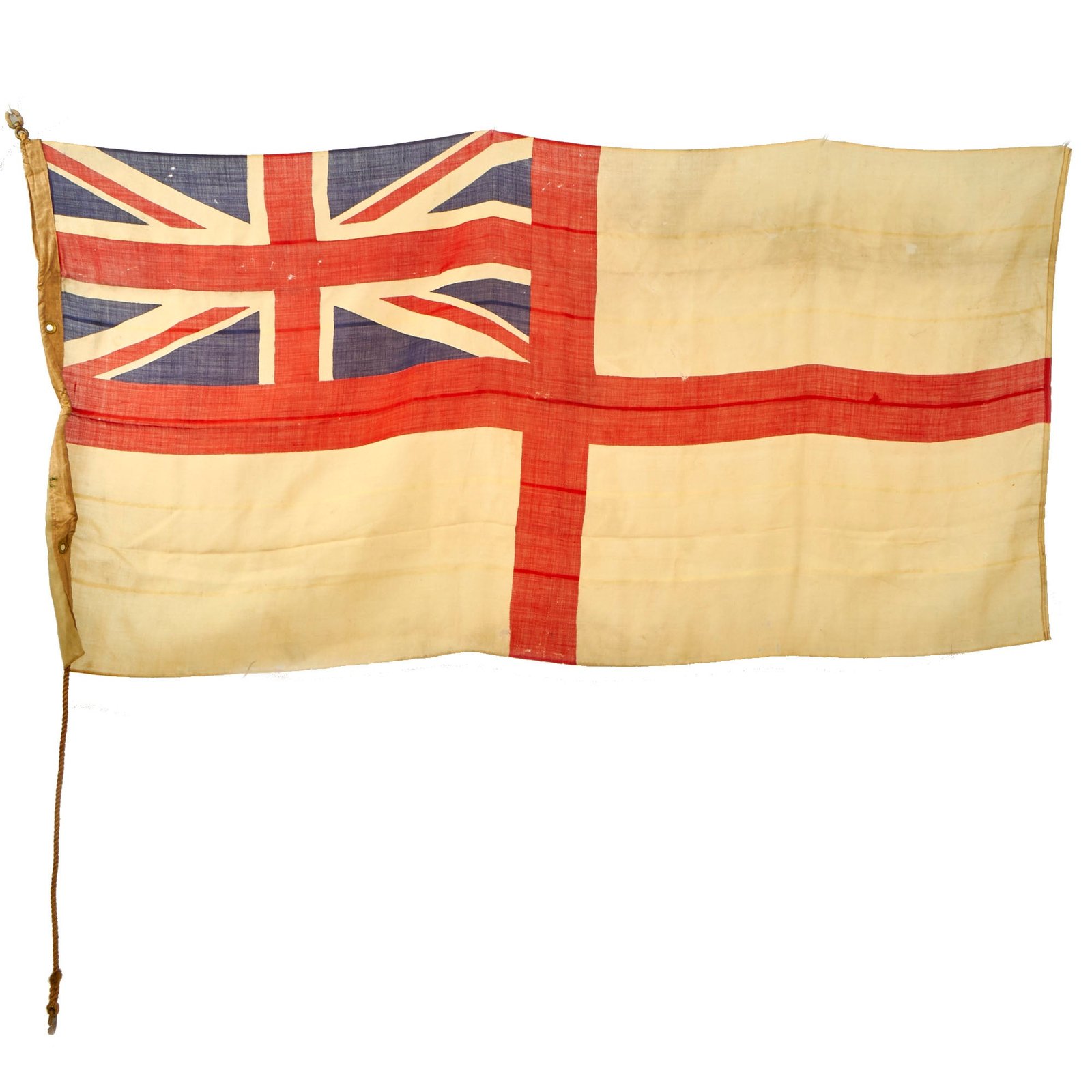 Buy Original British WWII Royal Navy White Ensign Battle Flag - 73" x 36" | Original Firearms Antique For Sale