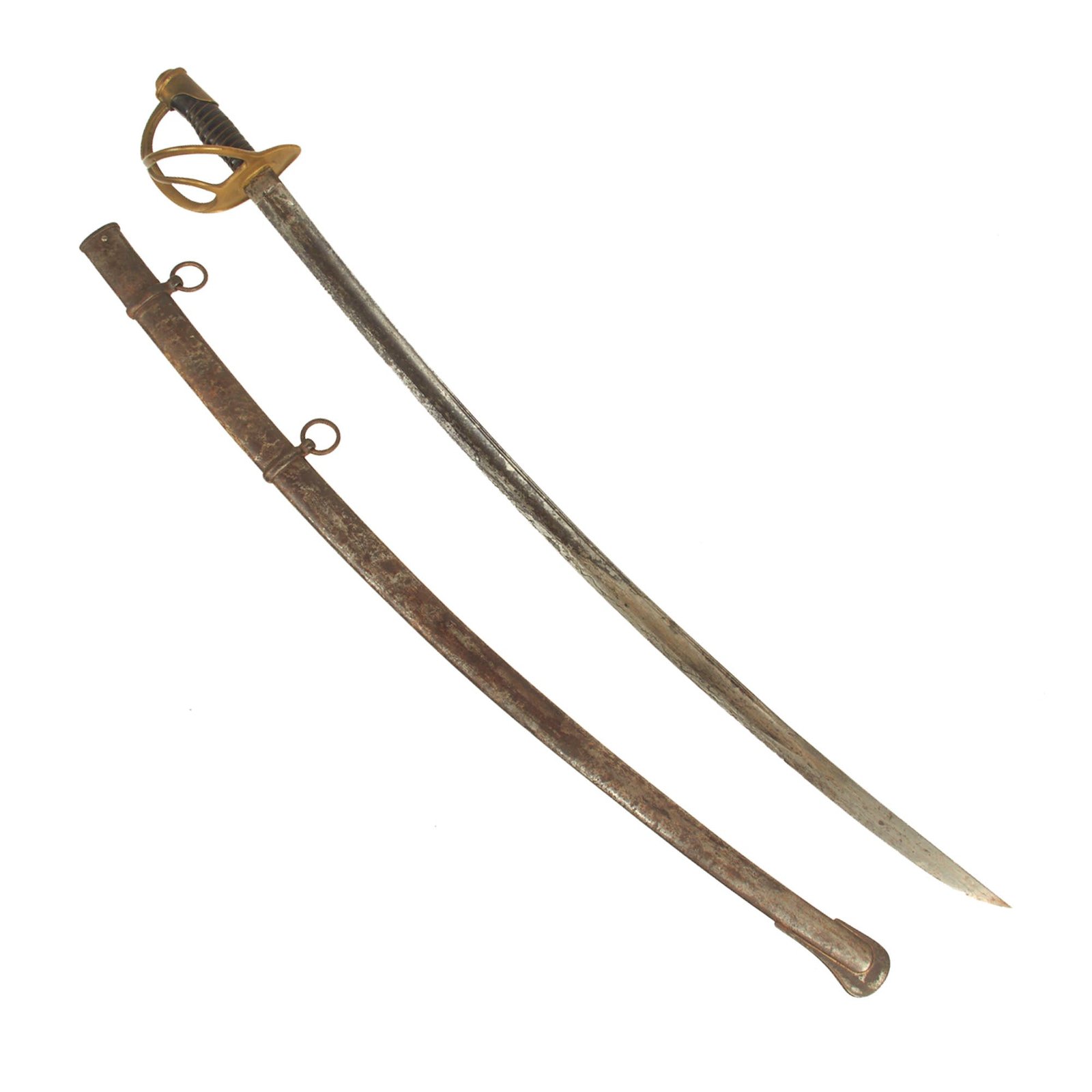 Buy Original U.S Civil War M-1840 "Wrist Breaker" Heavy Cavalry Saber with Scabbard | Original Firearms Antique For Sale