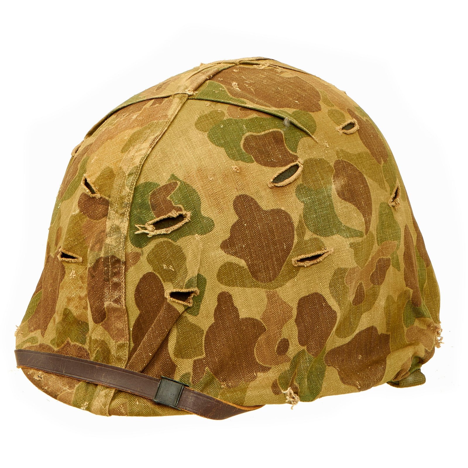 Buy Original U.S. WWII / Korean War USMC M1 Helmet Complete with Liner and USMC Blue Anchor Cover | Original Firearms Antique For Sale