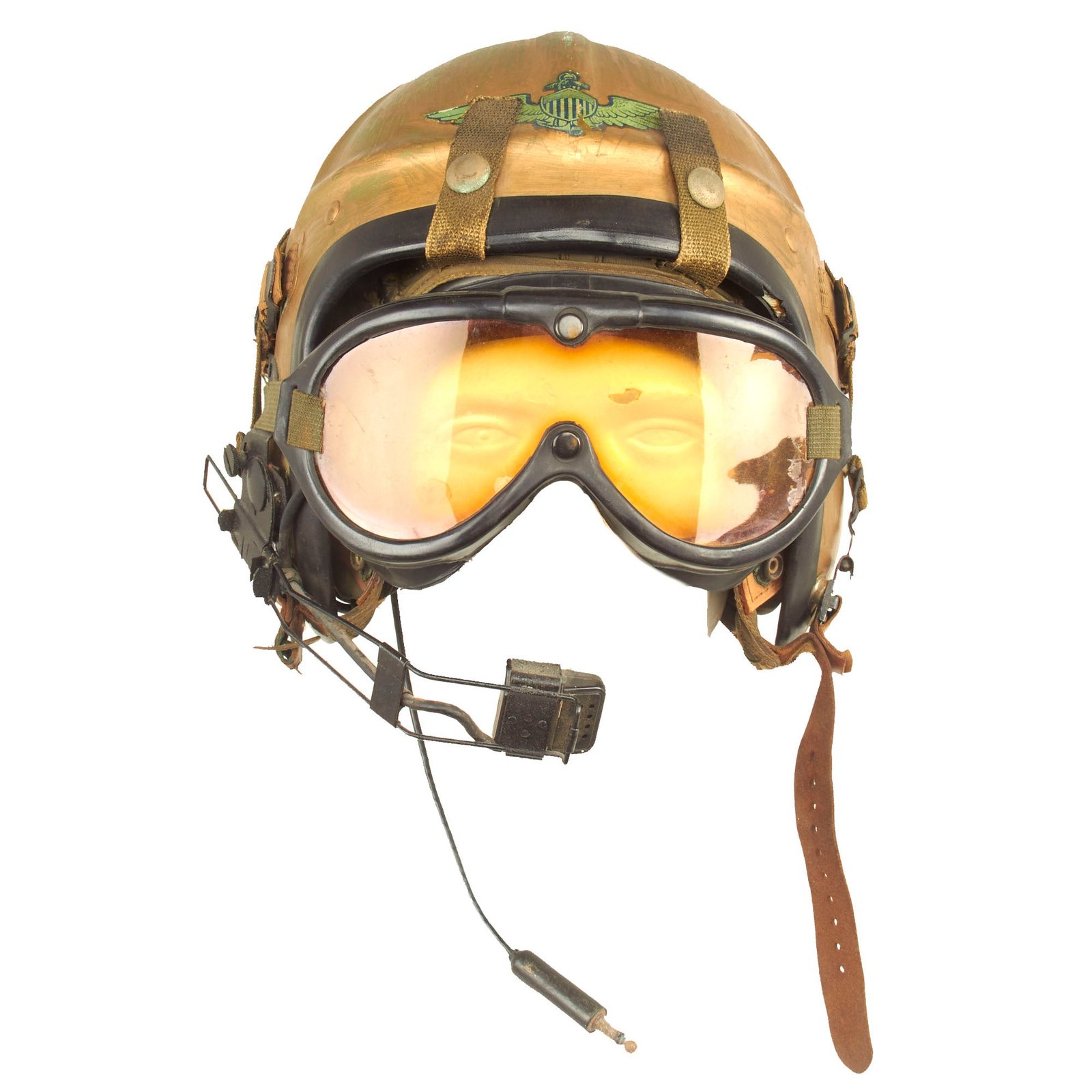 Buy Original U.S. Korean War Era USN & USMC Named Gentex H-4 Flying Helmet with Goggles & Internal Summer Flight Helmet - Lt. Col. John P. Sigman, 1st Marine Helicopter Squadron | Original Firearms Antique For Sale