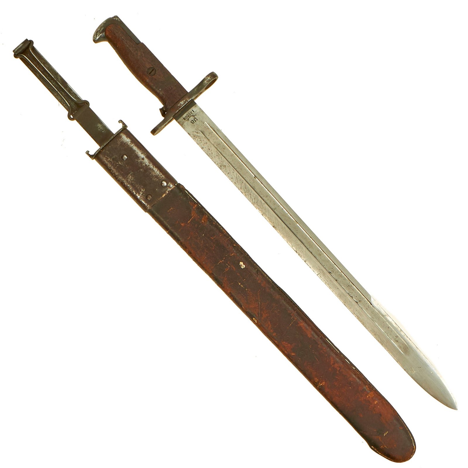 Buy Original U.S. WWI First Year Production M1905 Springfield 16 inch Rifle Bayonet by S.A. With Rare M1906 Scabbard - Dated 1906 | Original Firearms Antique For Sale