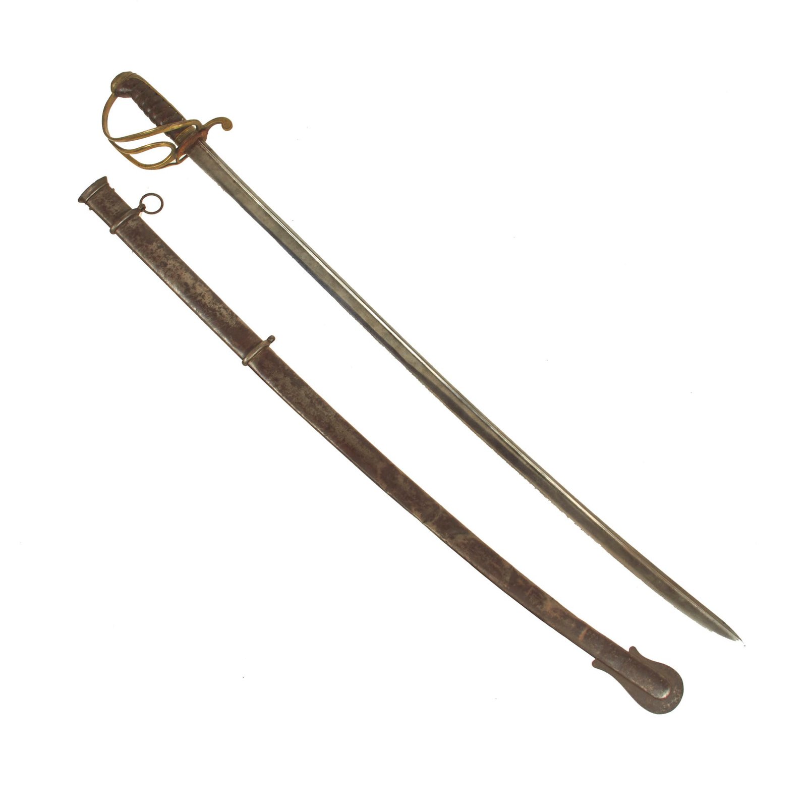 Buy Original U.S. Early 19th Century Model 1833 Dragoon Saber By N.P. Ames Cutler Dated 1837 With Correct Scabbard - US Cavalry’s First Standard Issue Saber | Original Firearms Antique For Sale