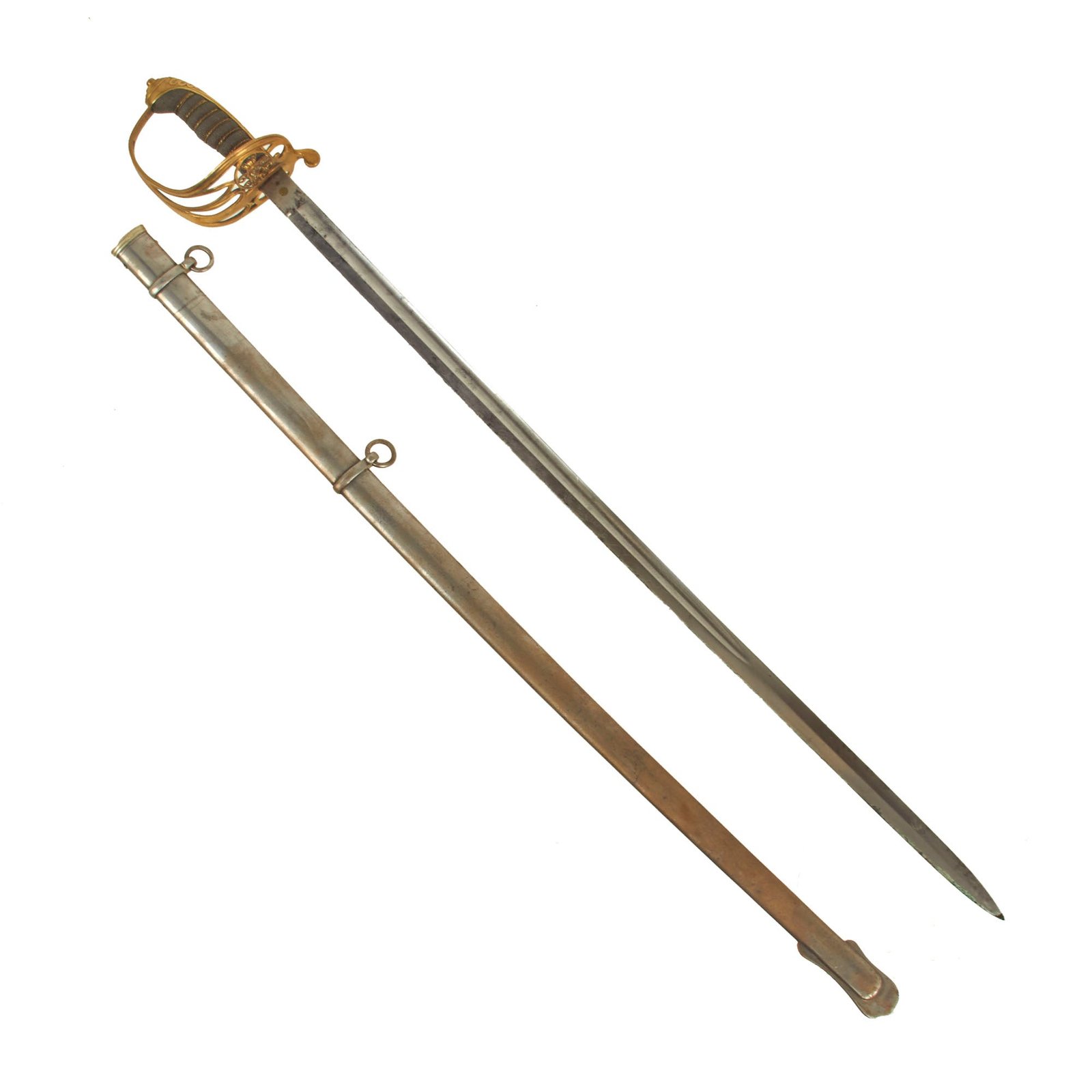 Buy Original British Victorian P-1845 Officer's Dress Sword by Simpson & Rook with Steel Scabbard c.1870 - VR Marked With Owner’s Initials | Original Firearms Antique For Sale