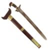 Buy Original 19th Century Philippine Moro Kris Curved Blade Short Sword with Wood Scabbard - Kalis | Original Firearms Antique For Sale