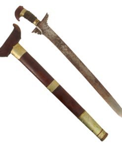 Buy Original 19th Century Philippine Moro Kris Curved Blade Short Sword with Wood Scabbard - Kalis | Original Firearms Antique For Sale