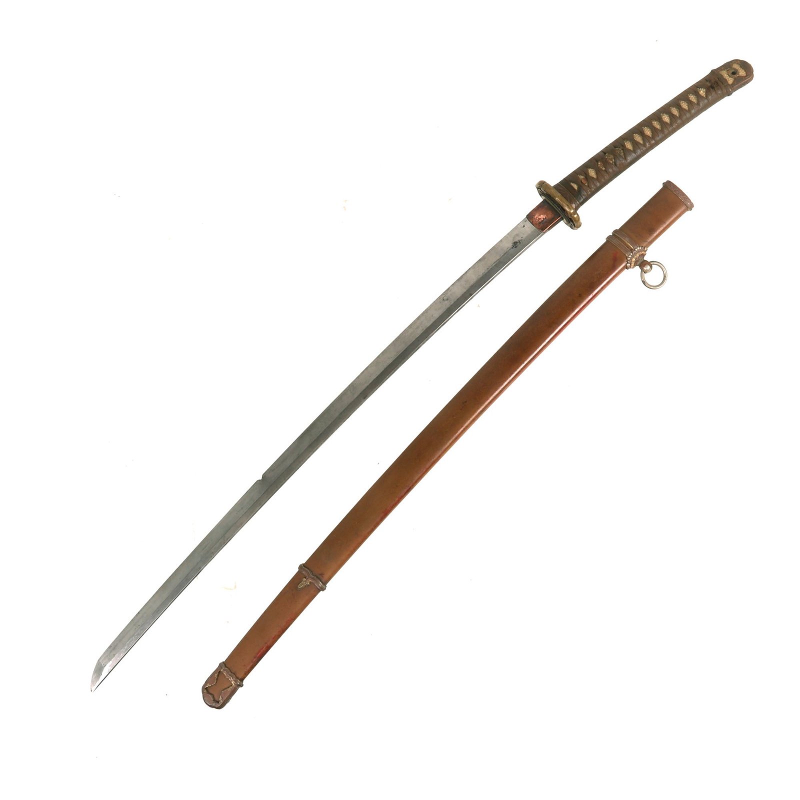 Buy Original Japanese WWII Bullet Damaged Type 98 Shin-Gunto Katana Sword with 1836 Dated Blade by MICHITOKI & Steel Scabbard | Original Firearms Antique For Sale