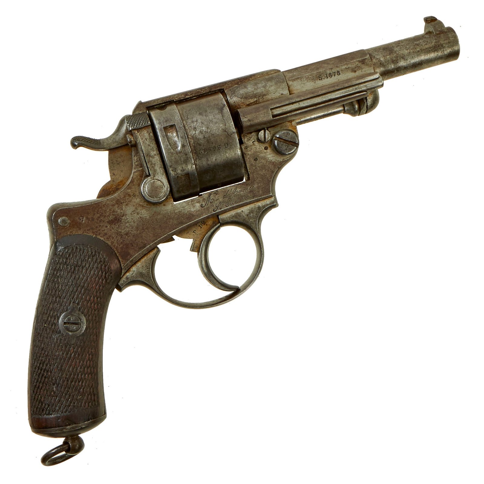 Buy Original French MAS Modèle 1873 Chamelot-Delvigne 11mm Revolver Dated 1878 - Serial Number G 86512 | Original Firearms Antique For Sale