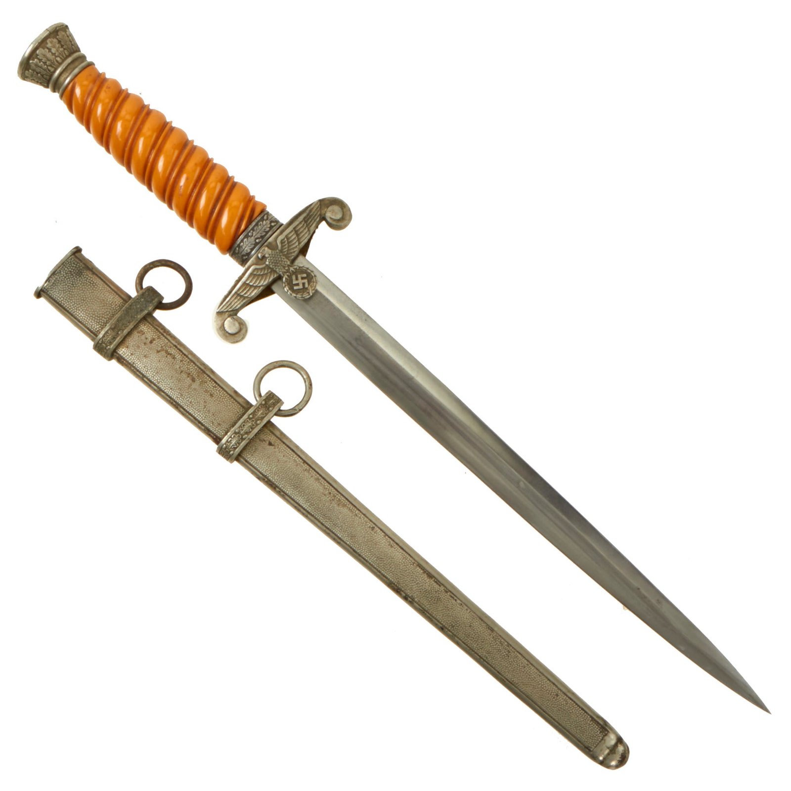 Buy Original German WWII Army Heer Officer Dagger with Scabbard - Unmarked Blade | Original Firearms Antique For Sale