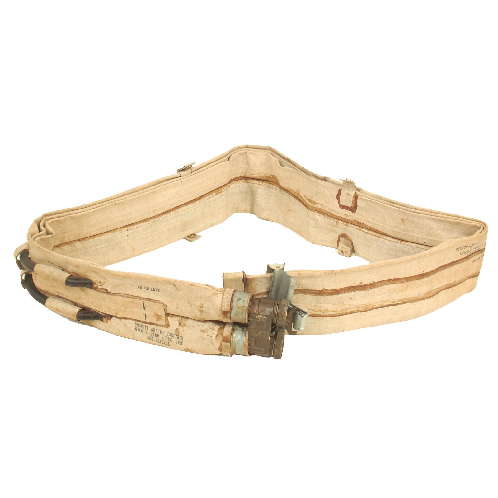 Buy Original U.S. WWII M1926 D-Day Inflatable Flotation Belt Life Preserver by Eagle Rubber - Dated DEC 9 1944 | Original Firearms Antique For Sale