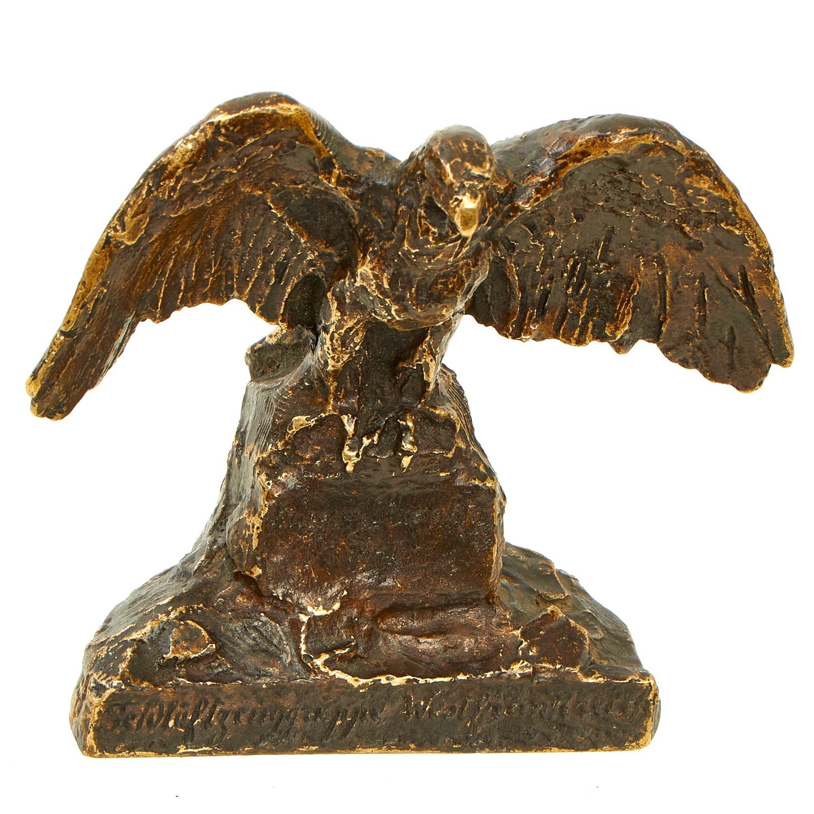 Buy Original German WWII Luftwaffe Western France Kriegsweihnacht 1941 Christmas Sand Cast Brass Eagle | Original Firearms Antique For Sale