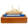 Buy Original Late 19th Century Japanese Small Whalebone Carving of IJN Cruiser Izumi in Display Case | Original Firearms Antique For Sale