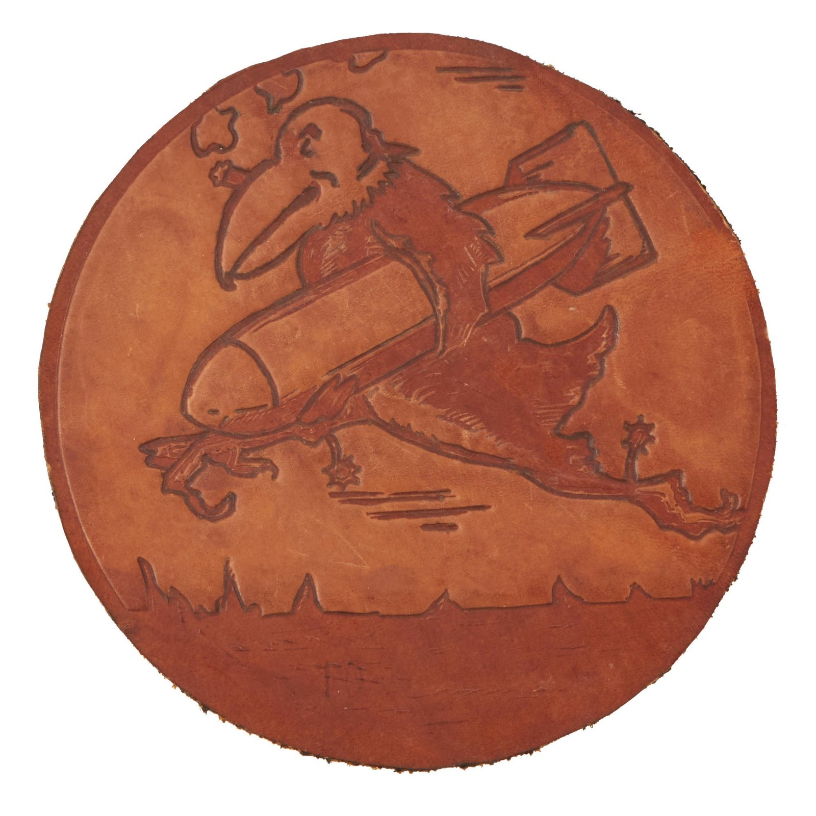 Buy Original U.S. WWII Masters of the Air 100th Bombardment Group, 351st Bomb Squadron, 8th Air Force "Bloody Hundredth” Leather Squadron Patch | Original Firearms Antique For Sale