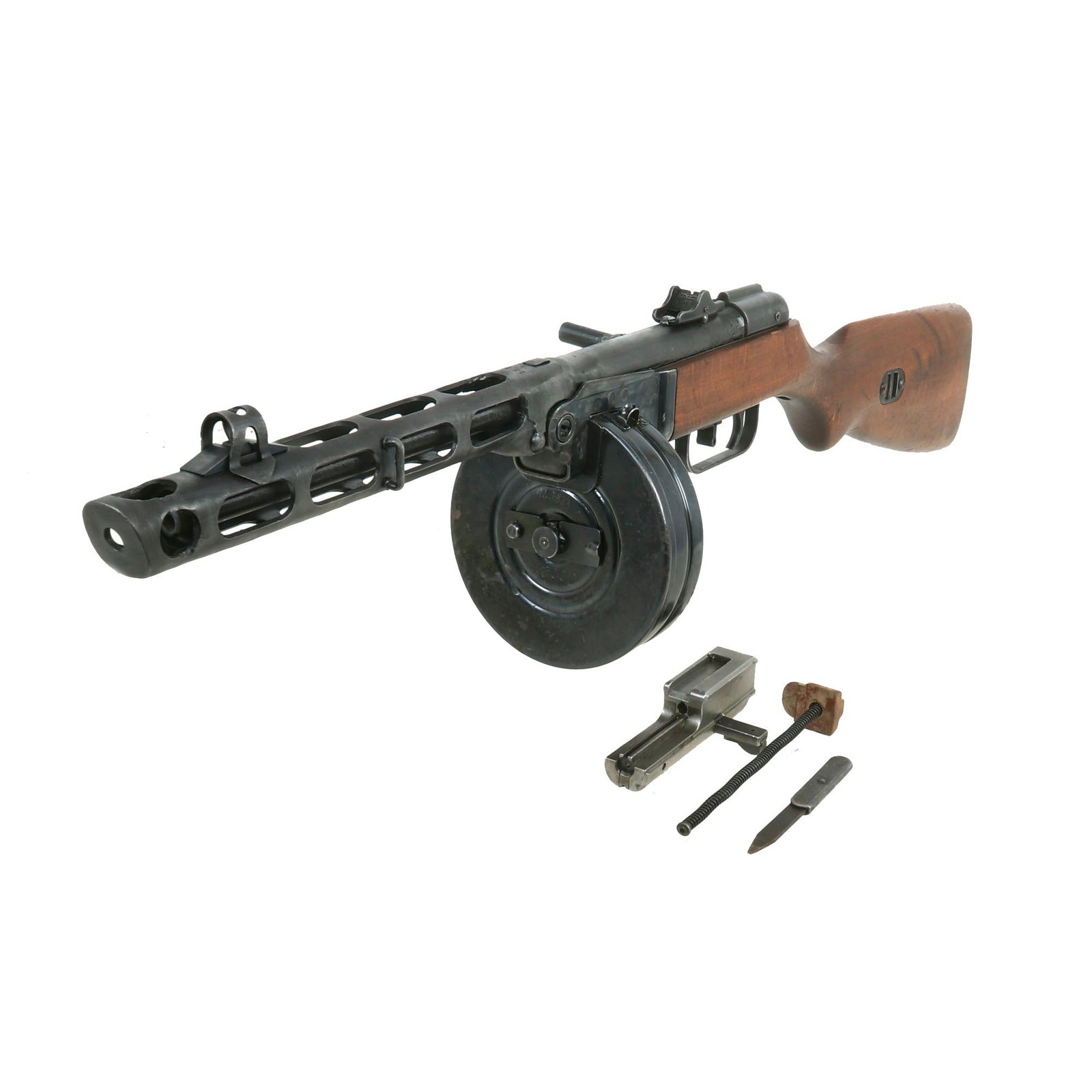 Buy Original Soviet Cold War 1952 Dated PPSh-41 Display Machine Pistol Serial BB 5971 with Internals, Drum Magazine & Tool | Original Firearms Antique For Sale
