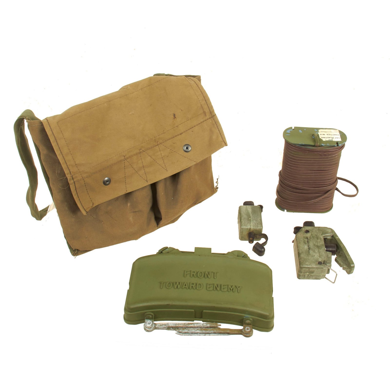 Buy Original U.S. Vietnam War M68 Claymore Mine Training Kit with Canvas Carry Bag - Inert | Original Firearms Antique For Sale