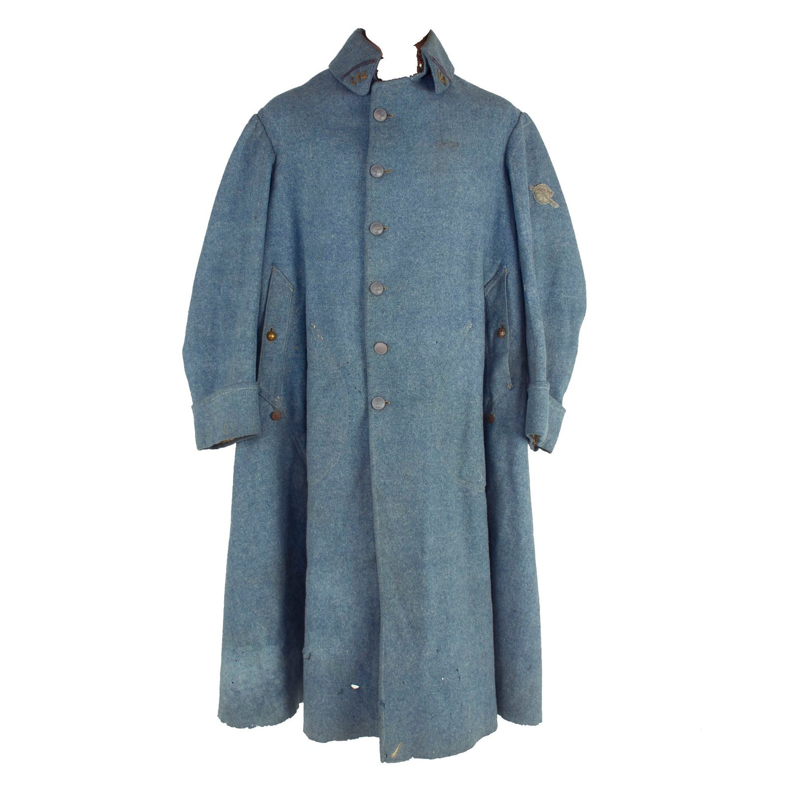 Buy Original French WWI 154th Artillery Regiment Horizon Blue Mounted Wool Greatcoat | Original Firearms Antique For Sale