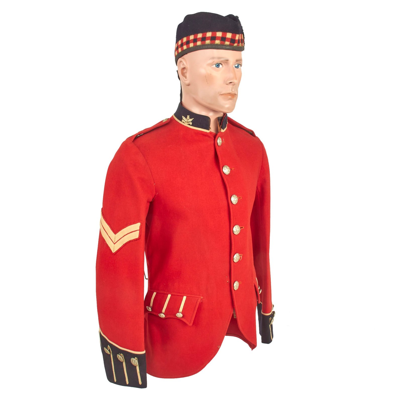 Buy Original British Pre-WWI 8th Territorial Battalion Royal Scots Scarlet Tunic Uniform Set With Trousers and Glengarry Cap | Original Firearms Antique For Sale