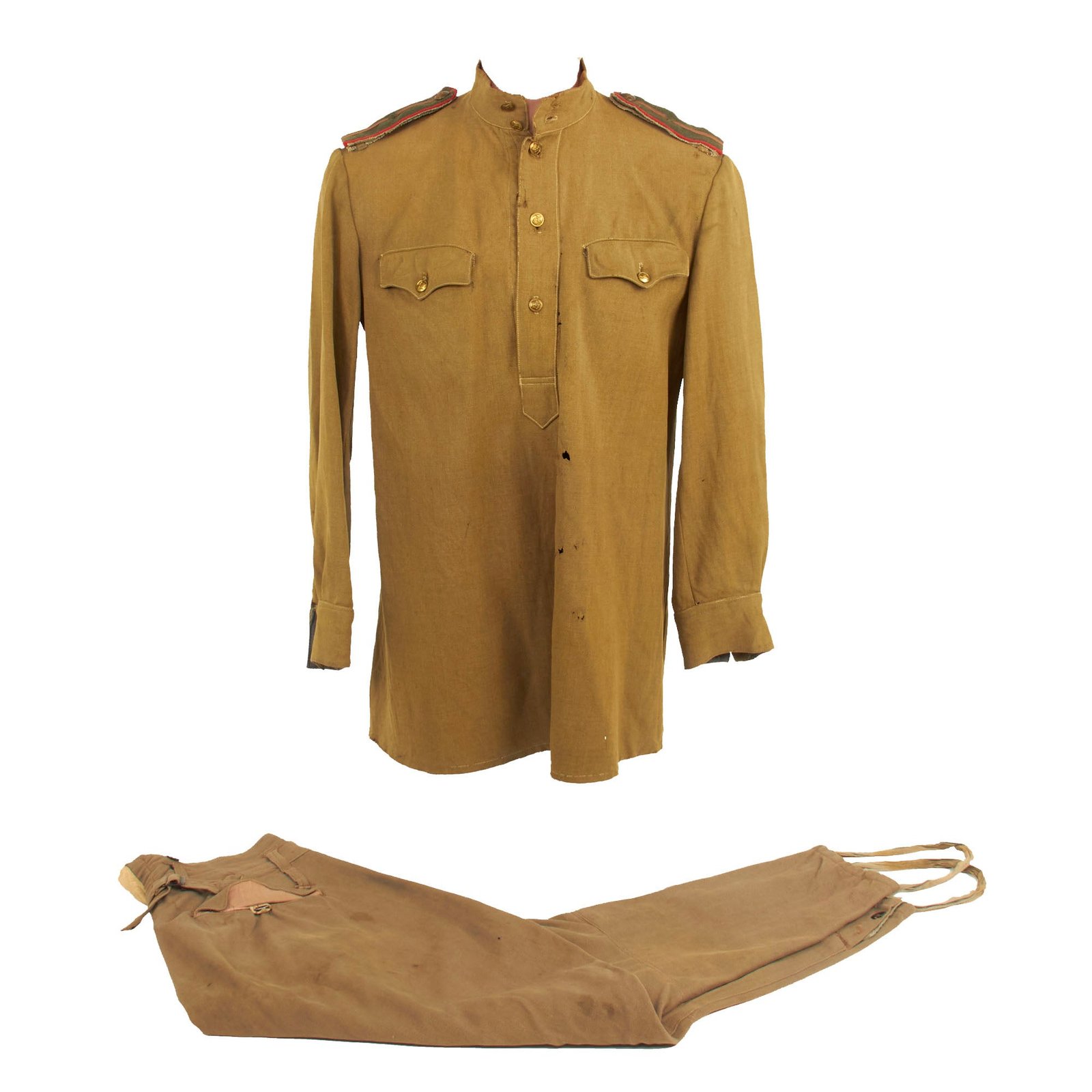 Buy Original Soviet WWII Red Army 2nd Lieutenant Gymnastyorka Tunic With Trousers | Original Firearms Antique For Sale