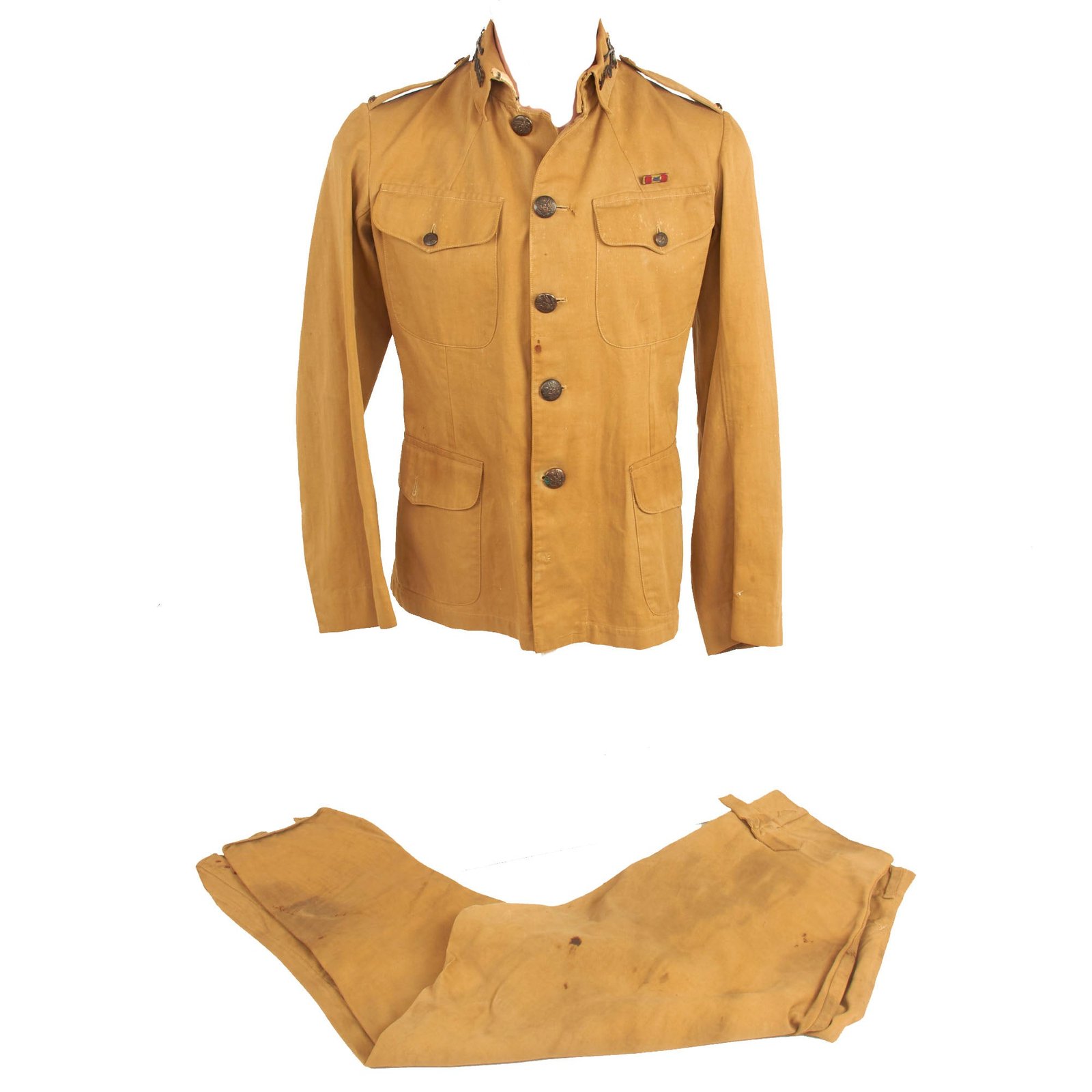 Buy Original U.S. Philippine-American War Era 7th Cavalry Officer’s M-1909 Khaki Uniform Set | Original Firearms Antique For Sale