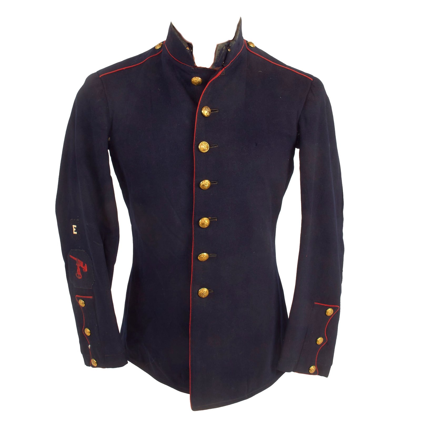 Buy Original U.S. Pre WWI Era Ship’s Detachment US Marine Corps Dress Blues Coat With Gunner Pointer First Class Sleeve Insignia | Original Firearms Antique For Sale