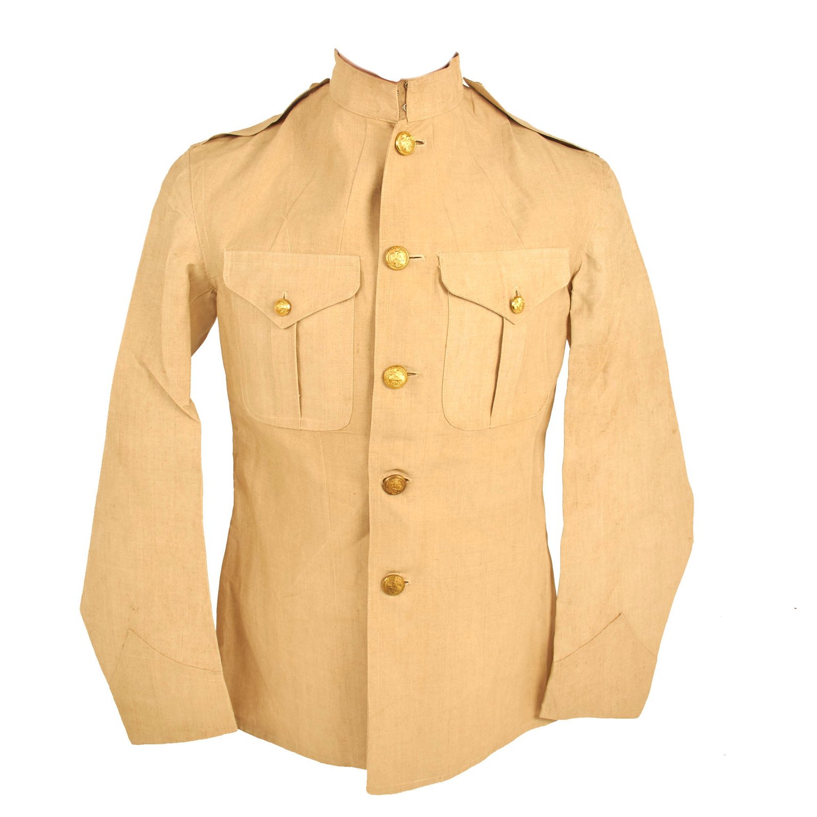Buy Original U.S. Spanish-American War Marine Corps Model 1898 Khaki Tropical Uniform Tunic | Original Firearms Antique For Sale