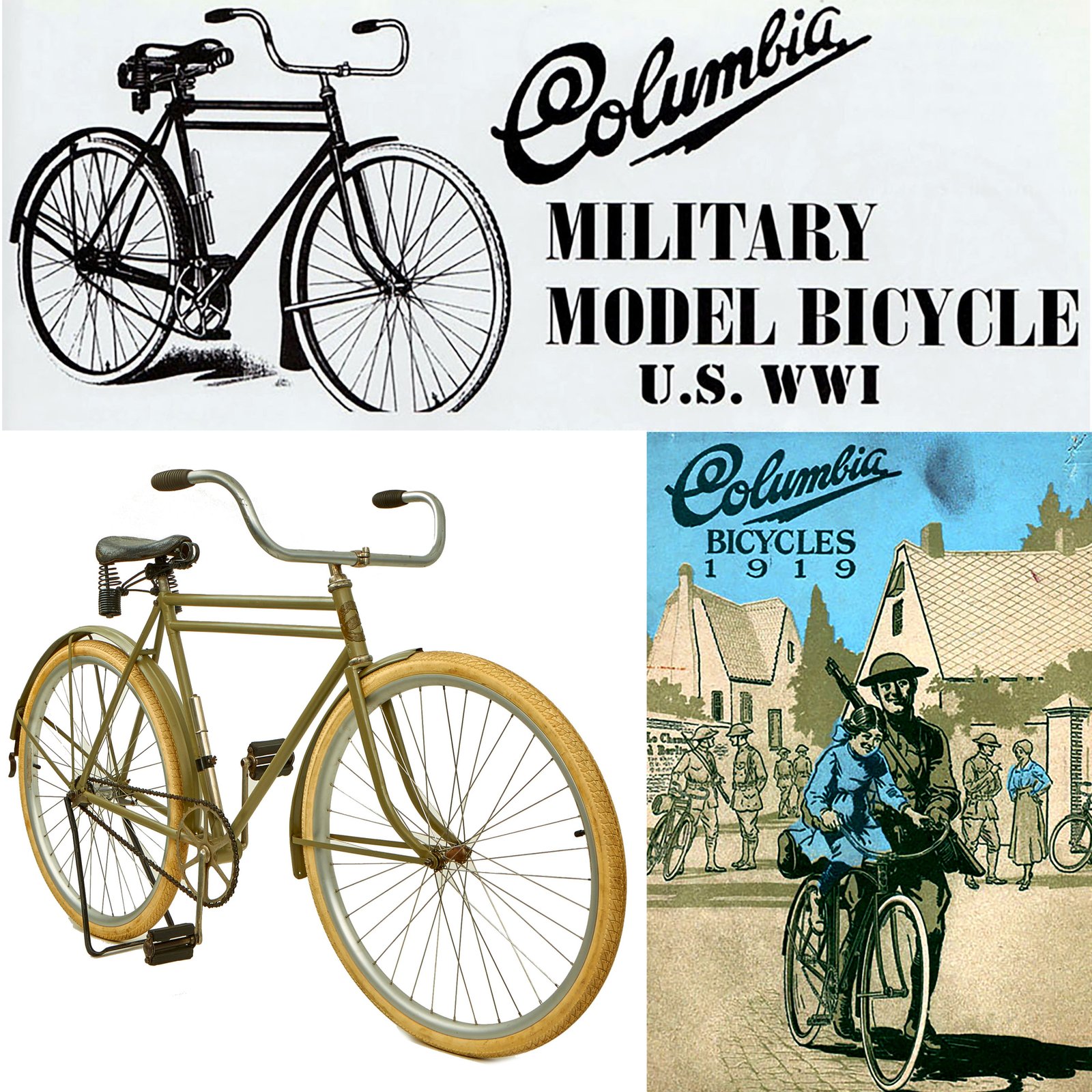 Buy Original WWI 1918 U.S. Army Contract Columbia Military Model Bicycle Fully Restored - Frame No USA 8185 | Original Firearms Antique For Sale