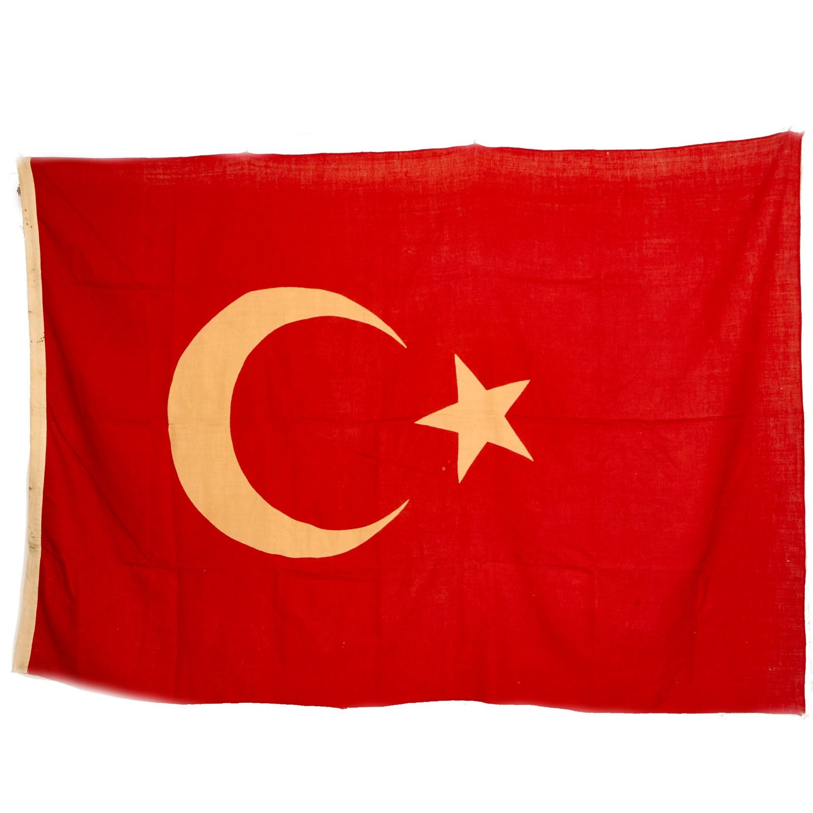 Buy Original Turkey WWI Era Star and Crescent Flag of the Ottoman Empire - 57” x 88” | Original Firearms Antique For Sale
