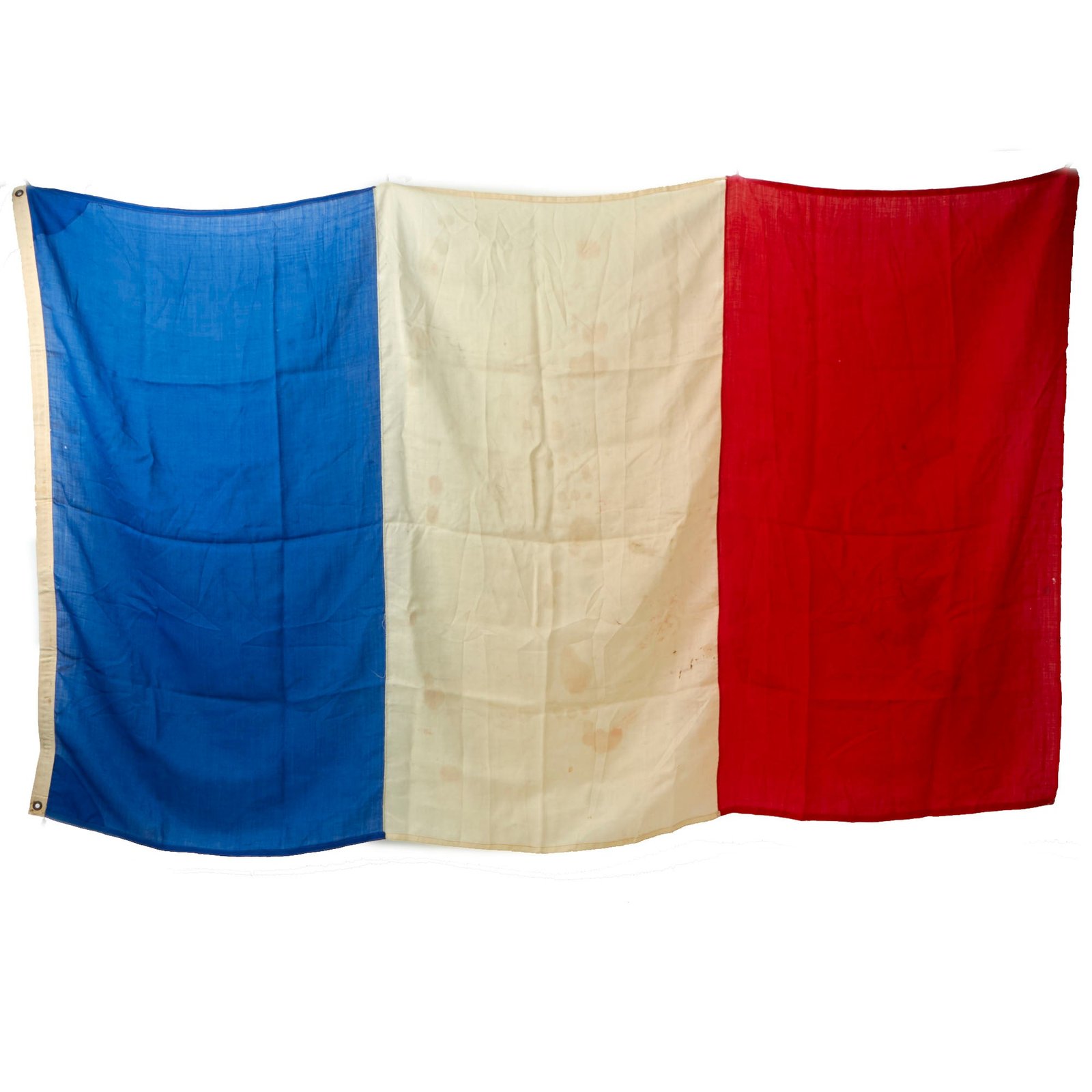 Buy Original French WWI Era Large Tricolor National Flag - 57 ½” x 96” | Original Firearms Antique For Sale